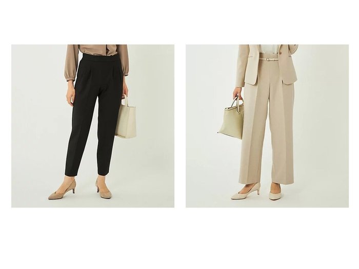 【green label relaxing / UNITED ARROWS/グリーンレーベル リラクシング / ユナイテッドアローズ】の[TALLあり]ダブルクロス テーパード パンツ -ウォッシャブル・ストレッチ・防シワ・帯電防止- No04&[TALLあり]ダブルクロス ベルト ワイド パンツ -ウォッシャブル・ストレッチ・防シワ・帯電防止- No04 【2023-2024秋冬・A/W　パンツ通販】おすすめ！人気、トレンド、レディースファッションの通販  おすすめ人気トレンドファッション通販アイテム 人気、トレンドファッション・服の通販 founy(ファニー) ファッション Fashion レディースファッション WOMEN パンツ Pants ベルト Belts 春 Spring 秋 Autumn/Fall シンプル ジャケット ストレッチ ストレート スーツ セットアップ センター タイトスカート ダブル テーパード 定番 Standard 人気 フォーマル フランス ポケット 別注 ワイド おすすめ Recommend |ID:crp329100000158722