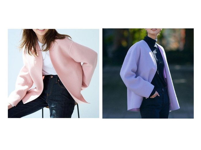 【NIJYUSANKU/23区】のMANTECOリバー ショート コート 【2023-2024秋冬・A/W　アウター、通販】おすすめ！人気、トレンド、レディースファッションの通販  おすすめ人気トレンドファッション通販アイテム 人気、トレンドファッション・服の通販 founy(ファニー) ファッション Fashion レディースファッション WOMEN アウター Coat Outerwear コート Coats ジャケット Jackets コンパクト ショート ジャケット タートルネック パーカー フォルム マフラー ラベンダー 冬 Winter A/W・秋冬 AW・Autumn/Winter・FW・Fall-Winter 再入荷 Restock/Back in Stock/Re Arrival 送料無料 Free Shipping |ID:crp329100000158880