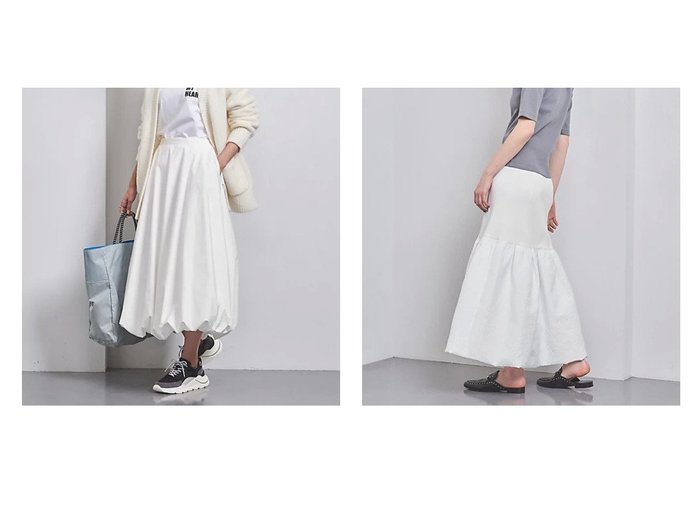 【UNITED ARROWS/ユナイテッドアローズ】のコットン シルク バルーンスカート&ジャカード コンビ 2WAY スカート 【2023-2024秋冬・A/W スカート通販】おすすめ！人気、トレンド、レディースファッションの通販  おすすめ人気トレンドファッション通販アイテム インテリア・キッズ・メンズ・レディースファッション・服の通販 founy(ファニー) https://founy.com/ ファッション Fashion レディースファッション WOMEN スカート Skirt クロップド コンビ ジャカード セットアップ チューブ バルーン おすすめ Recommend |ID:crp329100000158952