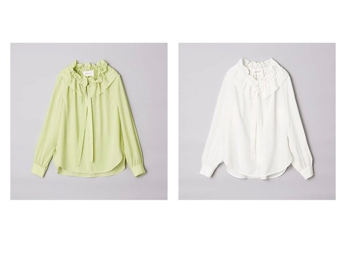 【UNITED ARROWS/ユナイテッドアローズ】のキュプラ ギャザー リボン ブラウス 【2023-2024秋冬・A/W通販】おすすめ！人気、トレンド、レディースファッションの通販   おすすめ人気トレンドファッション通販アイテム インテリア・キッズ・メンズ・レディースファッション・服の通販 founy(ファニー) https://founy.com/ ファッション Fashion レディースファッション WOMEN トップス・カットソー Tops/Tshirt シャツ/ブラウス Shirts/Blouses キュプラ ギャザー ジャケット スリーブ ドレープ フェミニン フリル リボン |ID:crp329100000160502