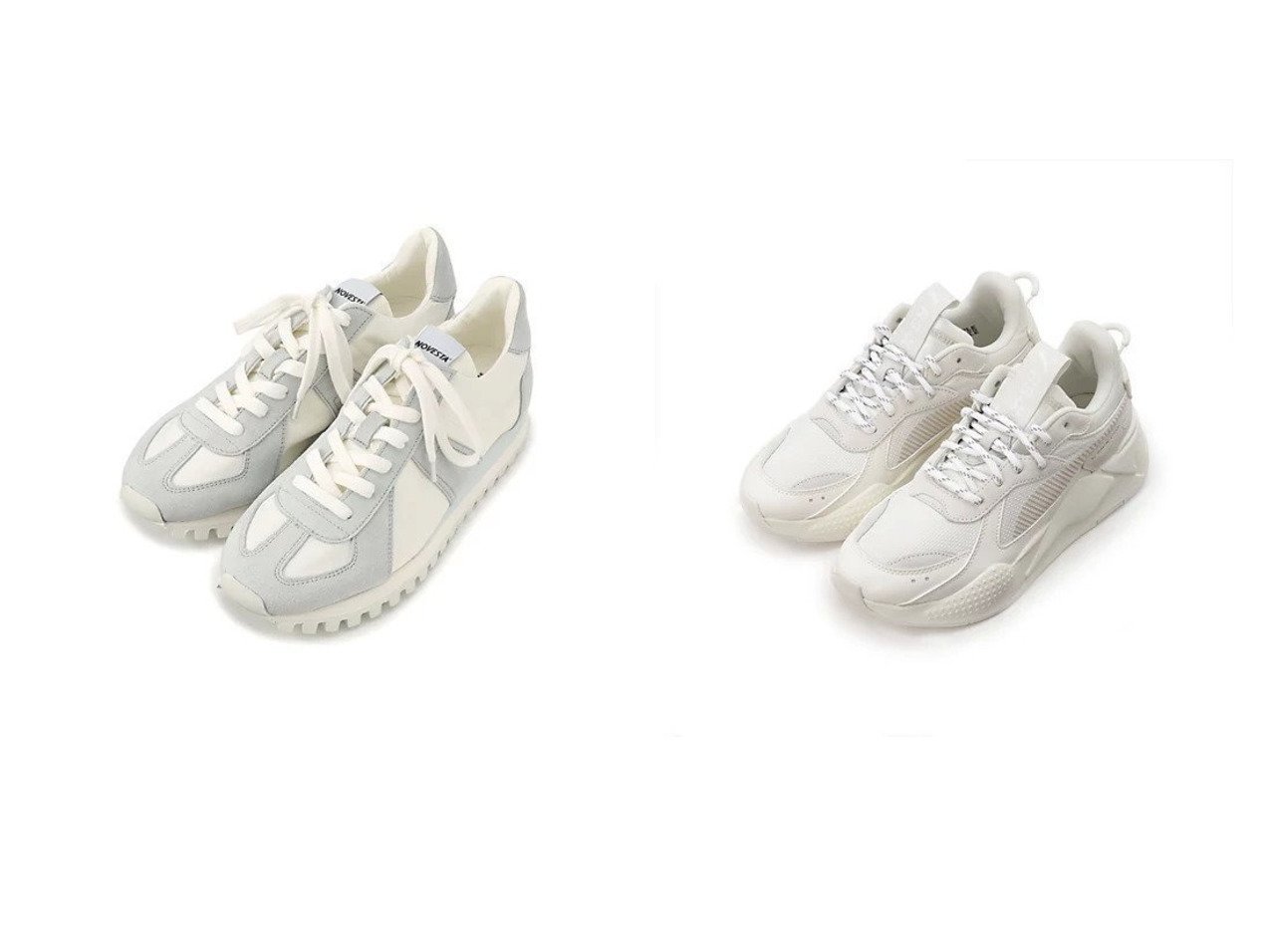 【DRESSTERIOR/ドレステリア】のPUMA(プーマ)for DRESSTERIOR RS-X スニーカー&NOVESTA(ノヴェスタ)ジャーマントレイナー スニーカー 【2023-2024秋冬・A/W　シューズ・靴通販】おすすめ！人気、トレンド、レディースファッションの通販 おすすめ人気トレンドファッション通販アイテム インテリア・キッズ・メンズ・レディースファッション・服の通販 founy(ファニー) 　ファッション　Fashion　レディースファッション　WOMEN　アウター　Coat Outerwear　トップス・カットソー　Tops/Tshirt　ベスト/ジレ　Gilets/Vests　イタリア　シェイプ　スニーカー　シューズ　スタイリッシュ　スポーツ　ドレス　別注　ホワイト系　White　|ID:crp329100000160939