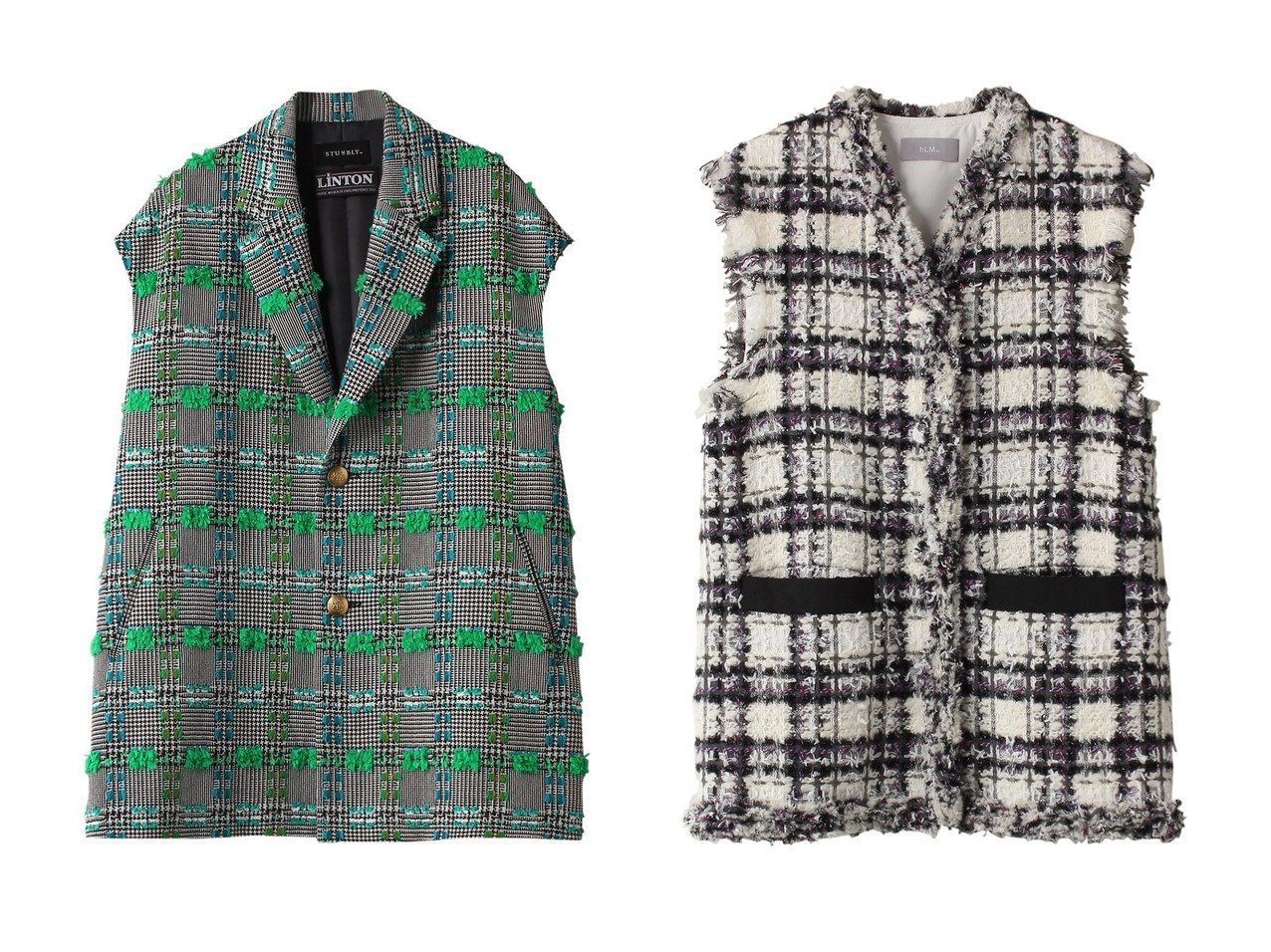 じょこ新品ヒューエルミュージアムHLM 64,900円 MIXツイードジレ じょこ様専用新品ヒューエルミュージアムHLM 64,900円 MIX