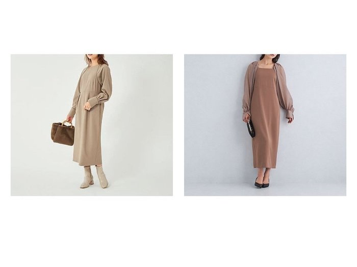 【green label relaxing / UNITED ARROWS/グリーンレーベル リラクシング / ユナイテッドアローズ】のラインキリカエ Iライン ワンピース&ボレロ キャミソール ワンピース 【2023-2024秋冬・A/W　ワンピース、ドレス通販】おすすめ！人気、トレンド、レディースファッションの通販   おすすめ人気トレンドファッション通販アイテム インテリア・キッズ・メンズ・レディースファッション・服の通販 founy(ファニー) https://founy.com/ ファッション Fashion レディースファッション WOMEN アウター Coat Outerwear ボレロ Bolero jackets ワンピース Dress オケージョン キャミソール シアー スクエア ノースリーブ パーティ フォーマル ボレロ おすすめ Recommend シンプル スリット タイツ ダウン 秋 Autumn/Fall |ID:crp329100000162150