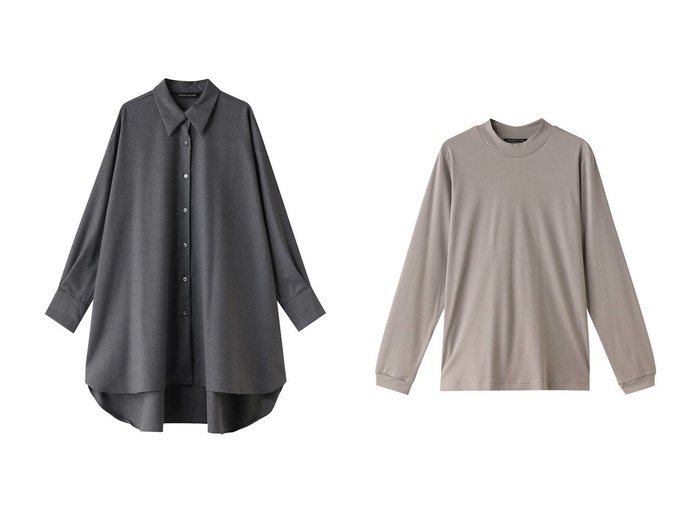 【mizuiro ind/ミズイロ インド】のwool blend A line tunic shirt シャツ&O プルオーバー 【2023-2024秋冬・A/W　トップス、カットソー通販】おすすめ！人気、トレンド、レディースファッションの通販   おすすめ人気トレンドファッション通販アイテム インテリア・キッズ・メンズ・レディースファッション・服の通販 founy(ファニー) https://founy.com/ ファッション Fashion レディースファッション WOMEN トップス・カットソー Tops/Tshirt シャツ/ブラウス Shirts/Blouses プルオーバー Pullover スリーブ チュニック ロング 羽織 インナー シンプル スタンド ベーシック |ID:crp329100000162423