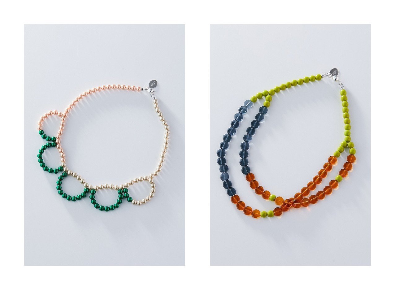 【ADER bijoux POP / KIDS/アデルビジュー ポップ】の【KIDS】Jeanne disk beads trico ネックレス&【KIDS】Juliette fancy pearl coller ネックレス 【KIDS】子供服のおすすめ！人気トレンド・キッズファッションの通販   おすすめ人気トレンドファッション通販アイテム インテリア・キッズ・メンズ・レディースファッション・服の通販 founy(ファニー) 　ファッション　Fashion　キッズファッション　KIDS　ネックレス　ブルー系　Blue　オレンジ系　Orange　ブラウン系　Brown　グリーン系　Green　レッド系　Red　|ID:crp329100000162533