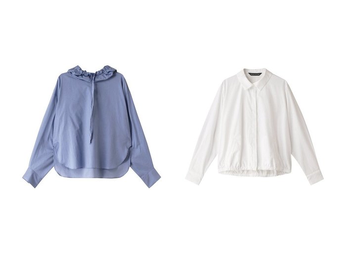 【mizuiro ind/ミズイロ インド】のギャザーヘムフロントフライシャツ&O shirt シャツ 【2023-2024秋冬・A/W　トップス、カットソー通販】おすすめ！人気、トレンド、レディースファッションの通販   おすすめ人気トレンドファッション通販アイテム 人気、トレンドファッション・服の通販 founy(ファニー) 　ファッション　Fashion　レディースファッション　WOMEN　トップス・カットソー　Tops/Tshirt　シャツ/ブラウス　Shirts/Blouses　ギャザー　スタンド　スリーブ　ロング　|ID:crp329100000163451