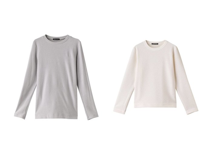 【mizuiro ind/ミズイロ インド】のcrew neck long slv T Tシャツ&loop yarn crew neck T Tシャツ 【2023-2024秋冬・A/W　トップス、カットソー通販】おすすめ！人気、トレンド、レディースファッションの通販   おすすめ人気トレンドファッション通販アイテム 人気、トレンドファッション・服の通販 founy(ファニー) 　ファッション　Fashion　レディースファッション　WOMEN　トップス・カットソー　Tops/Tshirt　シャツ/ブラウス　Shirts/Blouses　ロング / Tシャツ　T-Shirts　カットソー　Cut and Sewn　なめらか　インナー　ショート　シンプル　スリーブ　ベーシック　ボトム　再入荷　Restock/Back in Stock/Re Arrival　|ID:crp329100000163454