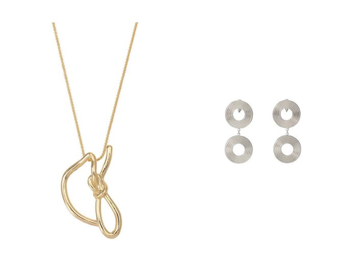 【ADORE/アドーア】のプラネタリーリングイヤリング&ノットデザインネックレス 【アクセサリー、ジュエリー】おすすめ！人気、トレンド、レディースファッションの通販  おすすめ人気トレンドファッション通販アイテム インテリア・キッズ・メンズ・レディースファッション・服の通販 founy(ファニー) https://founy.com/ ファッション Fashion レディースファッション WOMEN ジュエリー Jewelry リング Rings イヤリング Earrings ネックレス Necklaces イヤリング サークル シンプル パーティ モダン モチーフ リュクス おすすめ Recommend クール ネックレス ボーダー |ID:crp329100000164186