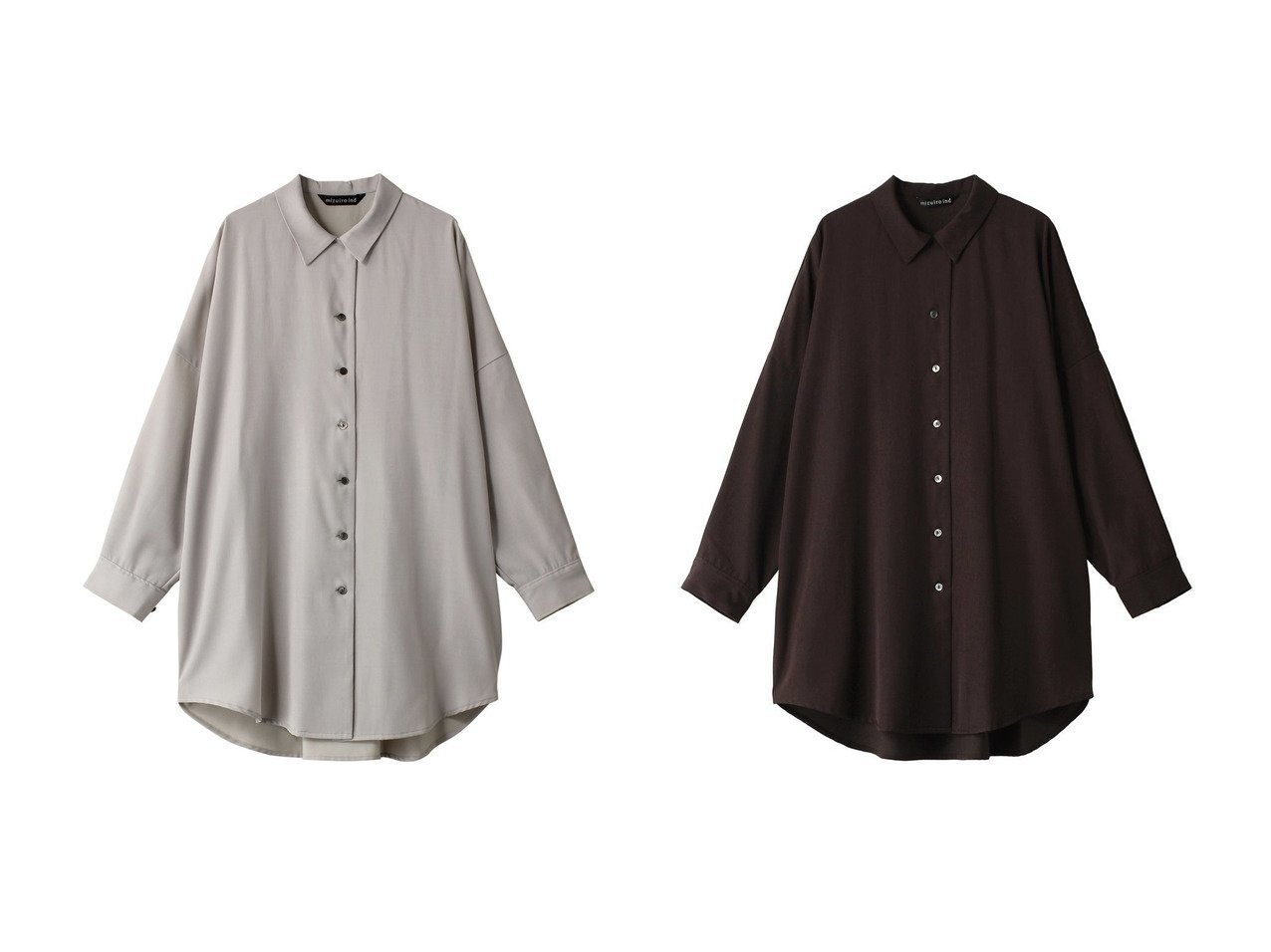 【mizuiro ind/ミズイロ インド】のW twill wide shirt tunic チュニック 【ワンピース、ドレス 通販 2023-2024秋冬 A/W 秋 冬コーデ通販】おすすめ！人気、トレンド、レディースファッションの通販  おすすめ人気トレンドファッション通販アイテム インテリア・キッズ・メンズ・レディースファッション・服の通販 founy(ファニー) 　ファッション　Fashion　レディースファッション　WOMEN　ワンピース　Dress　チュニック　Tunic　チュニック　ドレープ　リラックス　ワイド　グレー系　Gray　ブラック系　Black　|ID:crp329100000165106