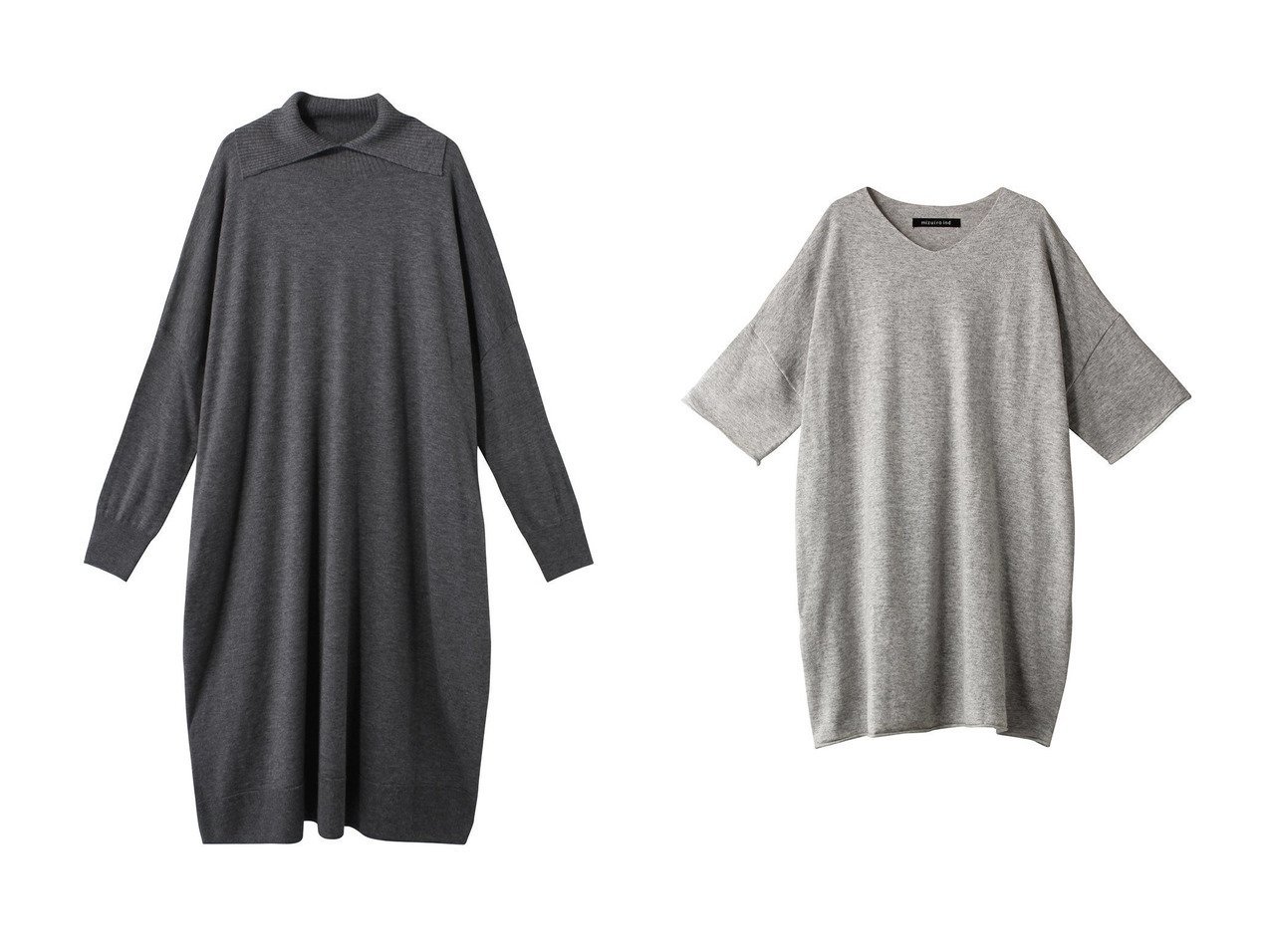 【mizuiro ind/ミズイロ インド】のwide turtle neck OP ワンピース&V neck tunic OP ワンピース 【ワンピース、ドレス 通販 2023-2024秋冬 A/W 秋 冬コーデ通販】おすすめ！人気、トレンド、レディースファッションの通販  おすすめ人気トレンドファッション通販アイテム インテリア・キッズ・メンズ・レディースファッション・服の通販 founy(ファニー) 　ファッション　Fashion　レディースファッション　WOMEN　ワンピース　Dress　チュニック　Tunic　スリット　タートルネック　チュニック　フロント　ロング　ブルー系　Blue　グレー系　Gray　ブラック系　Black　|ID:crp329100000165280