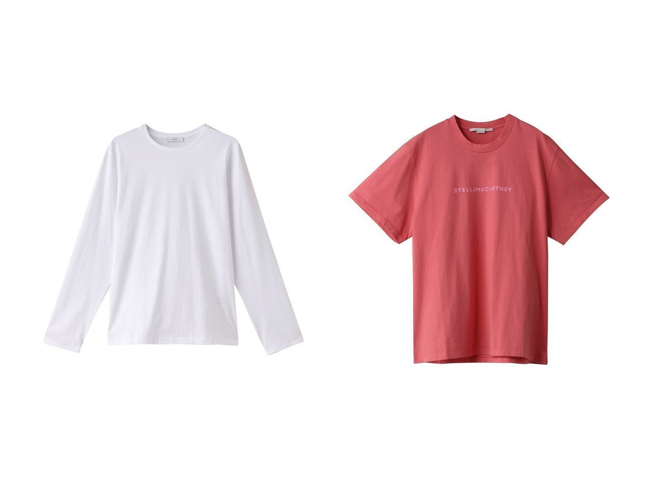 【ATON/エイトン】の2 パーフェクト ロングスリーブ Tシャツ&【STELLA McCARTNEY/ステラ マッカートニー】のIconic Stella McCARTNEY プリントTシャツ 【 トップス、カットソー通販 2024春夏 S/S 春 夏コーデ通販】おすすめ！人気、トレンド、レディースファッションの通販   おすすめ人気トレンドファッション通販アイテム インテリア・キッズ・メンズ・レディースファッション・服の通販 founy(ファニー) 　ファッション　Fashion　レディースファッション　WOMEN　トップス・カットソー　Tops/Tshirt　シャツ/ブラウス　Shirts/Blouses　ロング / Tシャツ　T-Shirts　カットソー　Cut and Sewn　2024年　2024　2024春夏・S/S　SS,Spring/Summer,2024　A/W・秋冬　AW・Autumn/Winter・FW・Fall-Winter　S/S・春夏　SS・Spring/Summer　ショート　シンプル　スリーブ　フロント　プリント　夏　Summer　春　Spring　ホワイト系　White　|ID:crp329100000165968