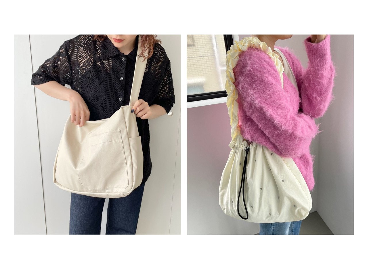 LOWRYS FARM/ローリーズファーム】の柔らかボディBAG&スタッズフリル