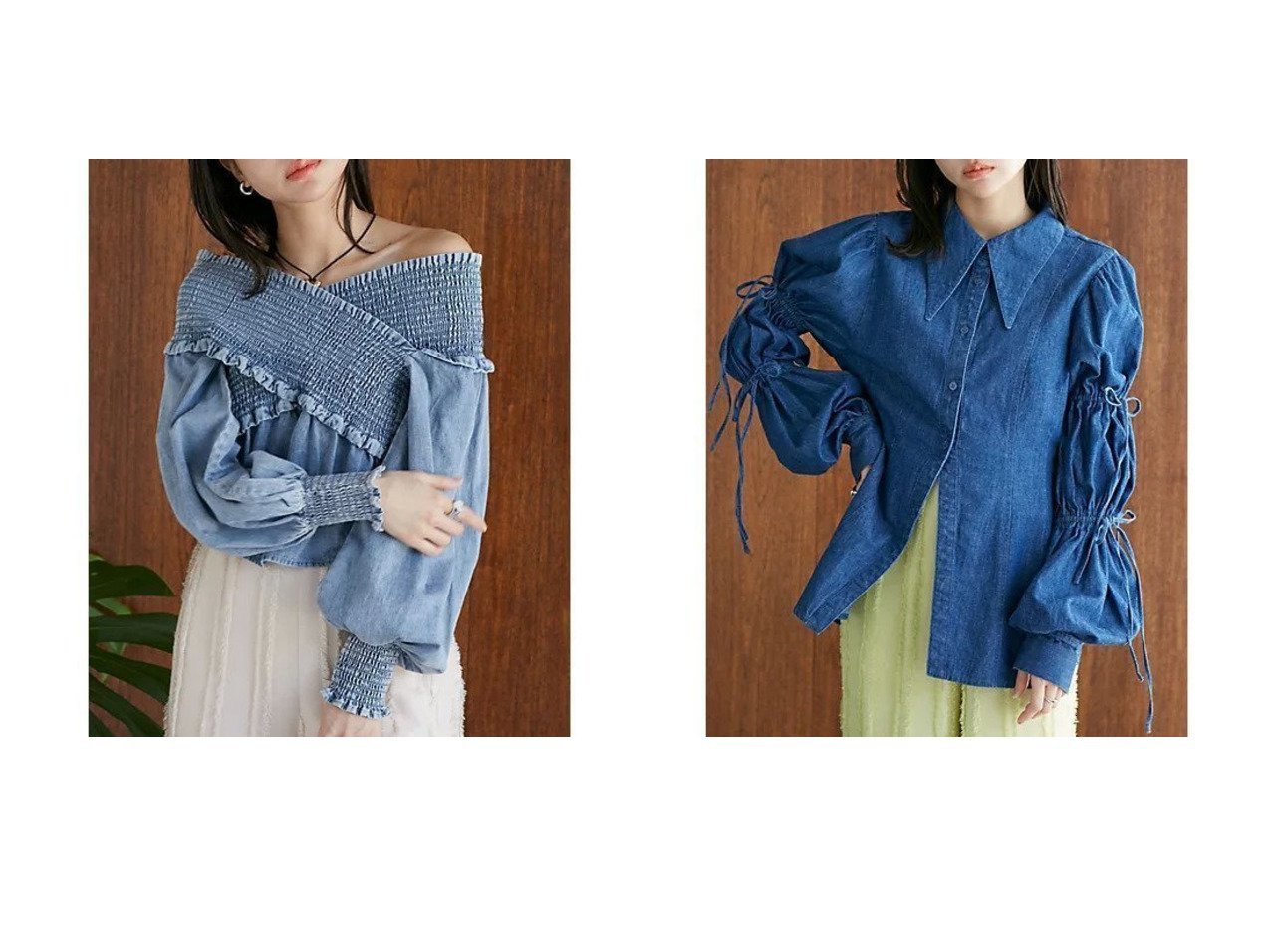 ブラウス シャツ デニムライクシャツブラウス/洗える レディース デニムライクシャツブラウス/洗える(ブラウス・シャツ) | MK