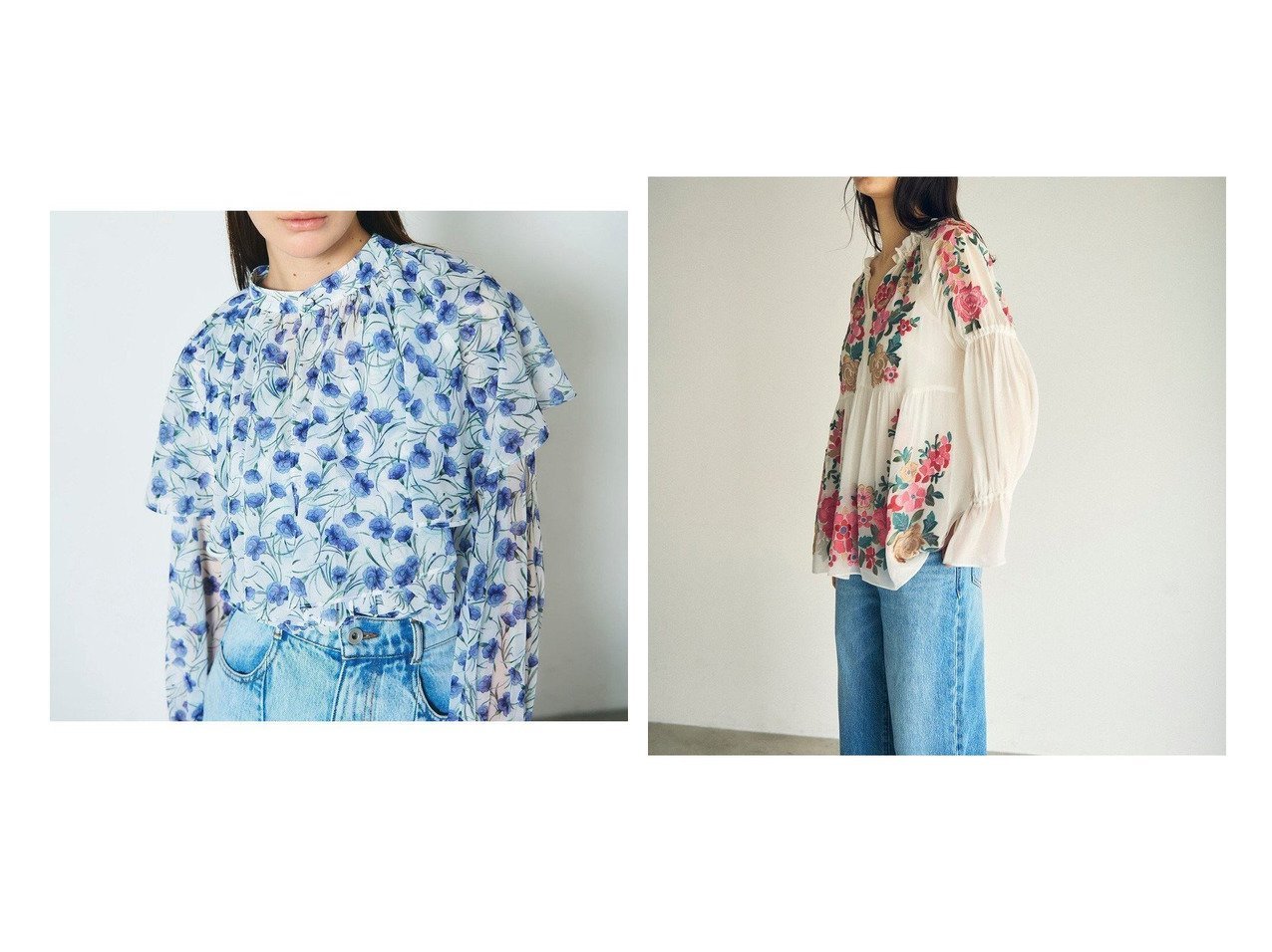 【GRACE CONTINENTAL/グレース コンチネンタル】のスモールフラワーケープトップ&フラワー刺繍ギャザートップ 【トップス、カットソー 通販 2024春夏 S/S 春 夏コーデ通販】おすすめ！人気、トレンド、レディースファッションの通販 おすすめ人気トレンドファッション通販アイテム インテリア・キッズ・メンズ・レディースファッション・服の通販 founy(ファニー) 　ファッション　Fashion　レディースファッション　WOMEN　トップス・カットソー　Tops/Tshirt　シャツ/ブラウス　Shirts/Blouses　NEW・新作・新着・新入荷　New Arrivals　送料無料　Free Shipping　S/S・春夏　SS・Spring/Summer　夏　Summer　春　Spring　グレー系　Gray　ブラック系　Black　ホワイト系　White　グリーン系　Green　|ID:crp329100000170101