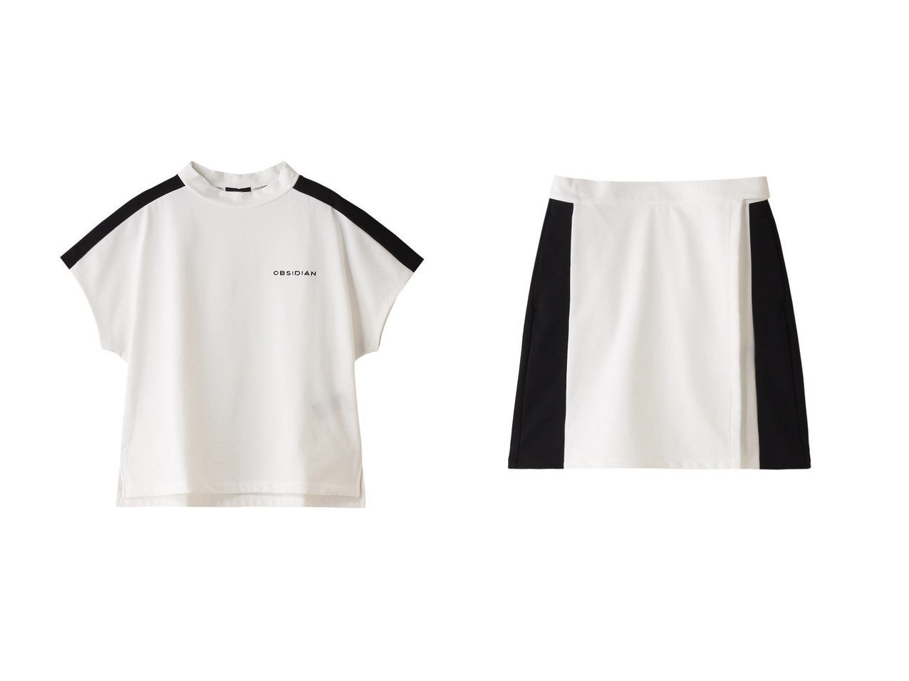 【OBSIDIAN/オブシディアン】のJERSEY WRAP SKIRT&ARMHOLELESS CUTSEW 【ゴルフ、スポーツ通販 2024春夏 S/S 春 夏コーデ通販】おすすめ！人気、トレンド、レディースファッションの通販   おすすめ人気トレンドファッション通販アイテム インテリア・キッズ・メンズ・レディースファッション・服の通販 founy(ファニー) 　ファッション　Fashion　レディースファッション　WOMEN　トップス・カットソー　Tops/Tshirt　スポーツウェア　Sportswear　スポーツ トップス　Sports Tops　スカート　Skirt　スポーツ スカート　Sports Skirt　カットソー　Cut And Sew　ショルダー　Shoulder　スポーツ　Sports　スポーティ　Sporty　ハイネック　High Neck　バランス　Balance　ボトム　Bottom　NEW・新作・新着・新入荷　New Arrivals　ブラック系　Black　ホワイト系　White　|ID:crp329100000181897