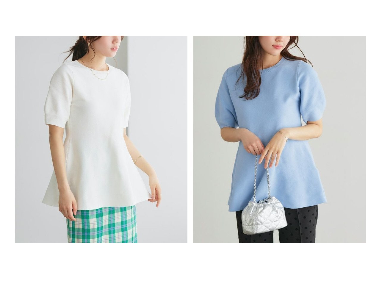 【Pierrot/ピエロ】の構築袖ペプラムニット 【プチプライス、格安、低価格通販 S/S 春 夏コーデ通販】おすすめ！人気、トレンド、レディースファッションの通販  おすすめ人気トレンドファッション通販アイテム インテリア・キッズ・メンズ・レディースファッション・服の通販 founy(ファニー) 　ファッション　Fashion　レディースファッション　WOMEN　トップス・カットソー　Tops/Tshirt　ニット　Knit Tops　送料無料　Free Shipping　2024年　2024　2024春夏・S/S　Ss,Spring/Summer,2024　フェミニン　Feminine　プチプライス・低価格　Affordable　ペプラム　Peplum　ブルー系　Blue　ホワイト系　White　グレー系　Gray　レッド系　Red　|ID:crp329100000182345