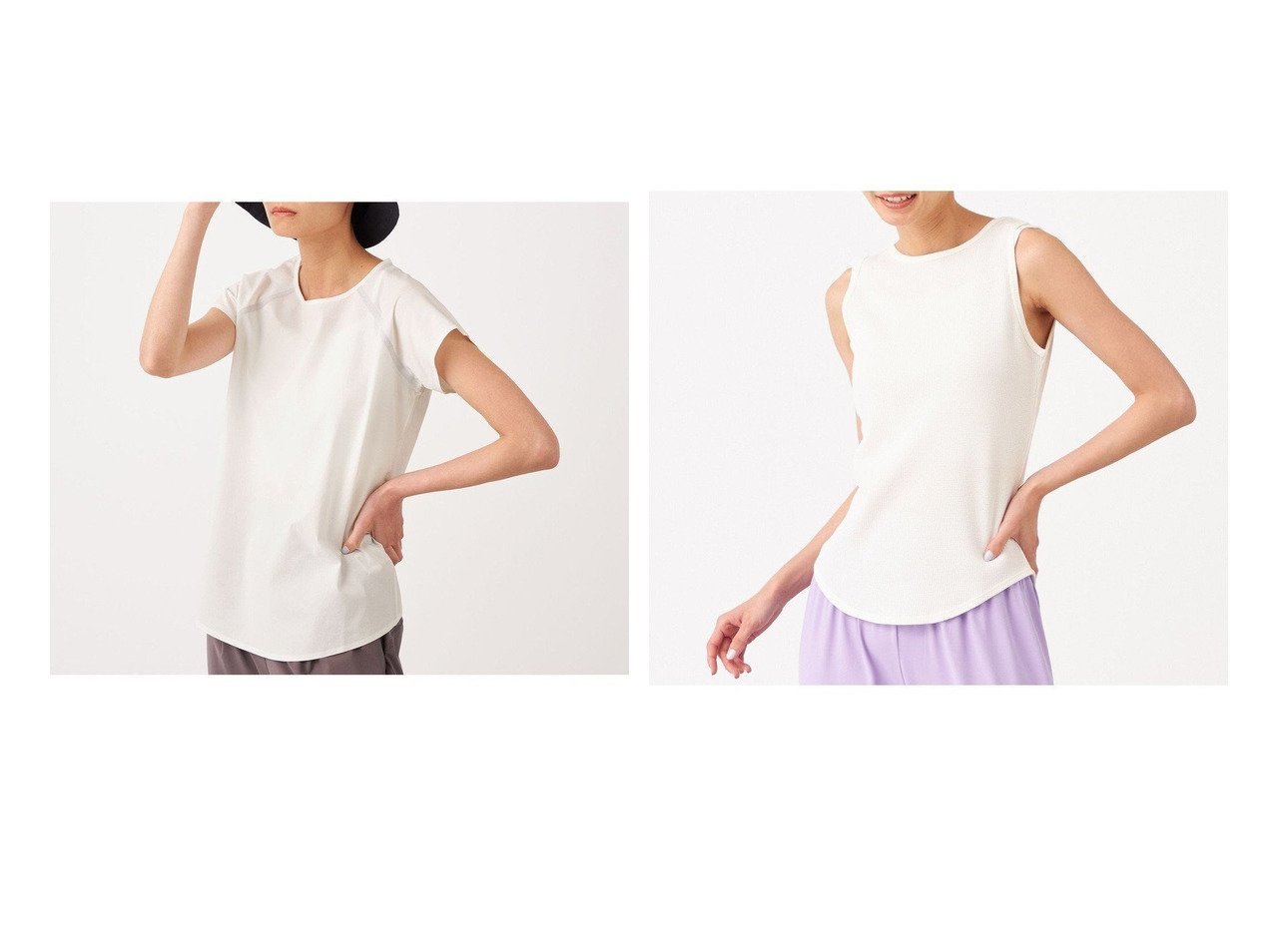 【Chacott/チャコット】のChacott BALANCE DRY UVバックアクセントTシャツ&Chacott BALANCE ワッフルノースリーブTシャツ 【スポーツ、ヨガ、フィットネス、ダイエット 通販 2024春夏 S/S 春 夏コーデ通販】おすすめ！人気、トレンド、レディースファッションの通販   おすすめ人気トレンドファッション通販アイテム インテリア・キッズ・メンズ・レディースファッション・服の通販 founy(ファニー) 　ファッション　Fashion　レディースファッション　WOMEN　トップス・カットソー　Tops/Tshirt　シャツ/ブラウス　Shirts/Blouses　ロング / Tシャツ　T-Shirts　キャミソール / ノースリーブ　No Sleeves　コンパクト　Compact　吸水　Water Absorption　ストレッチ　Stretch　パウダー　Powder　ボトム　Bottom　NEW・新作・新着・新入荷　New Arrivals　おすすめ　Recommend　ホワイト系　White　グレー系　Gray　レッド系　Red　|ID:crp329100000182368