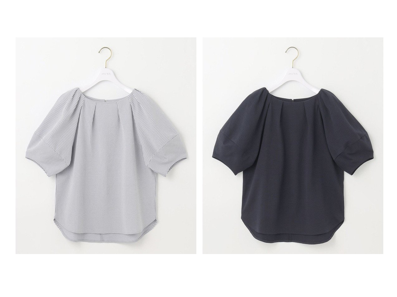 【any SiS/エニィ スィス】の【洗える】ランタンスリーブサッカー ブラウス 【トップス、カットソー 通販 2024春夏 S/S 春 夏コーデ通販】おすすめ！人気、トレンド、レディースファッションの通販   おすすめ人気トレンドファッション通販アイテム インテリア・キッズ・メンズ・レディースファッション・服の通販 founy(ファニー) 　ファッション　Fashion　レディースファッション　WOMEN　トップス・カットソー　Tops/Tshirt　シャツ/ブラウス　Shirts/Blouses　ロング / Tシャツ　T-Shirts　カットソー　Cut and Sewn　NEW・新作・新着・新入荷　New Arrivals　S/S・春夏　Ss・Spring/Summer　カットソー　Cut And Sew　スリーブ　Sleeve　夏　Summer　春　Spring　洗える　Washable　ブルー系　Blue　ホワイト系　White　|ID:crp329100000182470