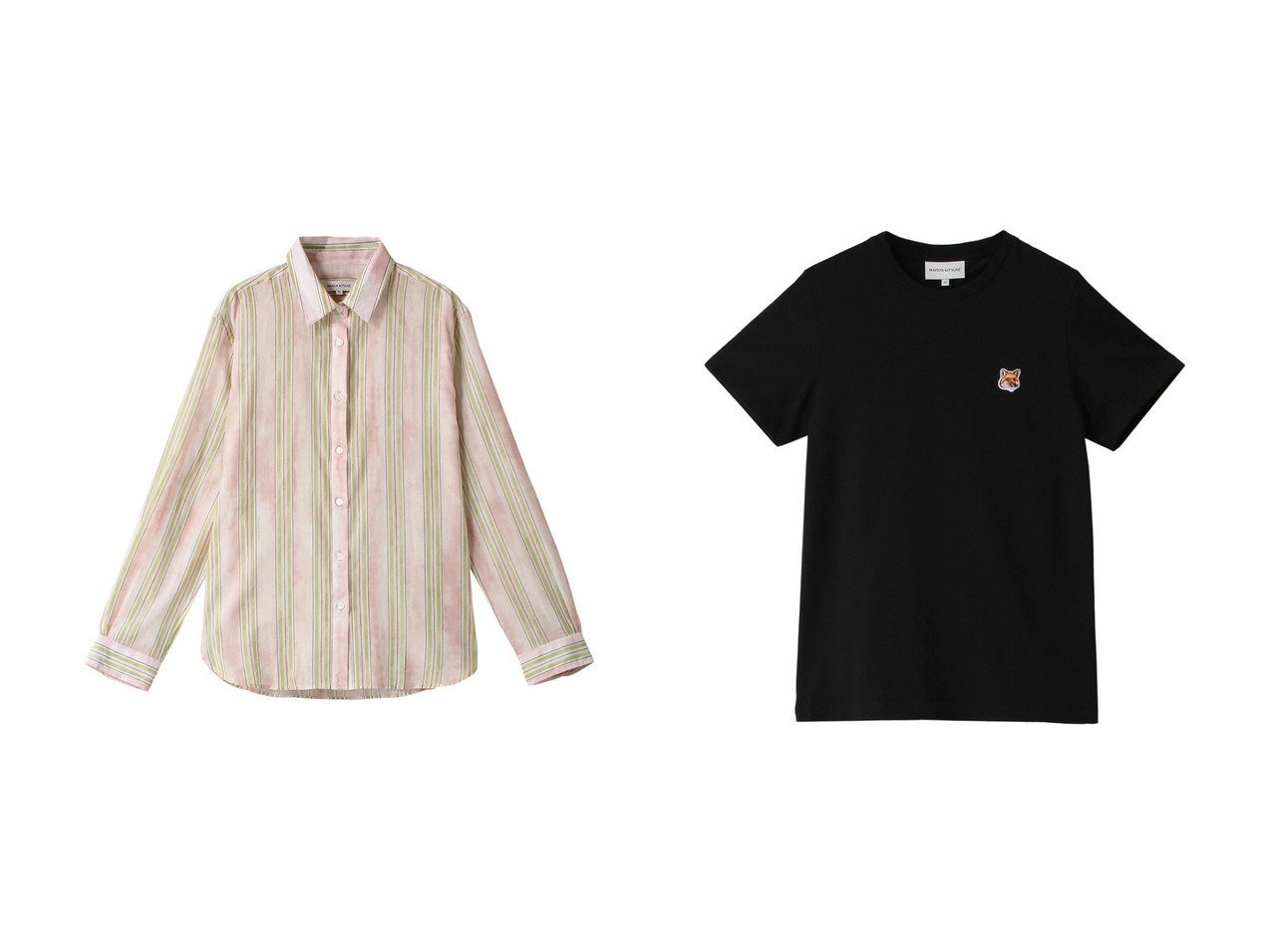 【MAISON KITSUNE/メゾン キツネ】のFOX HEAD PATCH レギュラー Tシャツ&CLASSIC シャツ 【トップス、カットソー通販 2024夏 S/S Summer 夏コーデ 通販】おすすめ！人気、トレンド、レディースファッションの通販  おすすめ人気トレンドファッション通販アイテム インテリア・キッズ・メンズ・レディースファッション・服の通販 founy(ファニー) 　ファッション　Fashion　レディースファッション　WOMEN　トップス・カットソー　Tops/Tshirt　シャツ/ブラウス　Shirts/Blouses　ロング / Tシャツ　T-Shirts　カットソー　Cut and Sewn　ショート　Short　スリーブ　Sleeve　バランス　Balance　パッチ　Patch　フォックス　Fox　レギュラー　Regular　ロング　Long　NEW・新作・新着・新入荷　New Arrivals　S/S・春夏　Ss・Spring/Summer　ストライプ　Stripe　フレア　Flare　ワイド　Wide　エレガント 上品　Elegant　夏　Summer　春　Spring　ホワイト系　White　ブラック系　Black　ブルー系　Blue　レッド系　Red　|ID:crp329100000182858