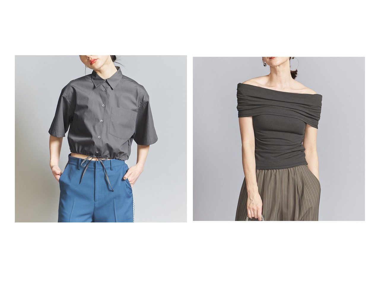 BEAUTY&YOUTH コットンフライス オフショルダー トップス beauty&youth コットンフライス オフショルダー トップス - メルカリ