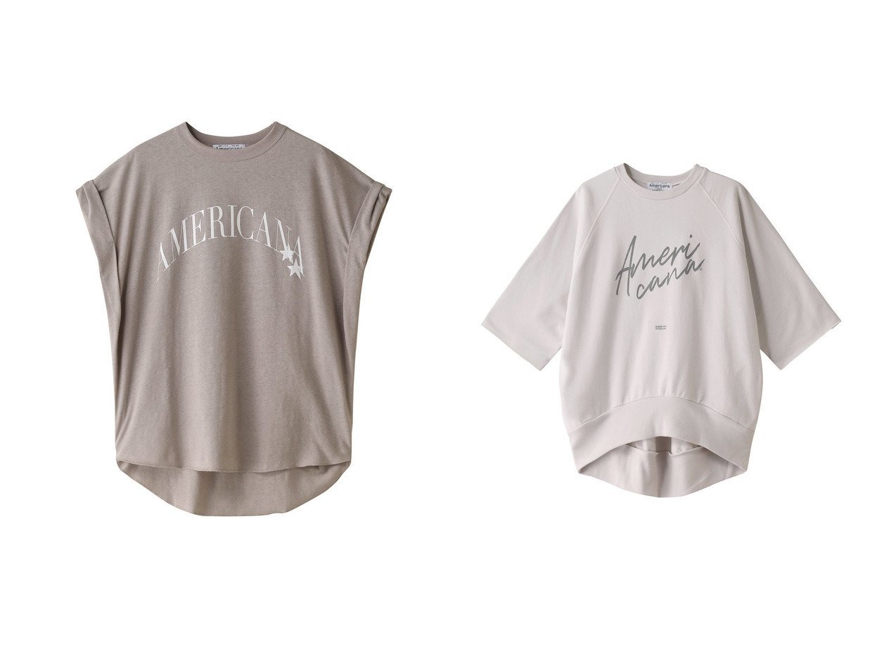 【Americana/アメリカーナ】の【ELLESHOP限定】カットオフスリーブ ロゴスウェット&【ELLE SHOP 15th限定】ベルギーリネンロゴTシャツ 【別注、限定、コラボなど 通販 2024夏 S/S Summer 夏コーデ 通販】おすすめ！人気、トレンド、レディースファッションの通販   おすすめ人気トレンドファッション通販アイテム インテリア・キッズ・メンズ・レディースファッション・服の通販 founy(ファニー) 　ファッション　Fashion　レディースファッション　WOMEN　トップス・カットソー　Tops/Tshirt　シャツ/ブラウス　Shirts/Blouses　ロング / Tシャツ　T-Shirts　カットソー　Cut and Sewn　パーカ　Sweats　スウェット　Sweat　ショート　Short　スリーブ　Sleeve　リネン　Linen　定番　Standard　カットオフ　Cut Off　スウェット　Sweat　フロント　Front　ポケット　Pocket　グレー系　Gray　ベージュ系　Beige　ブラック系　Black　|ID:crp329100000183524