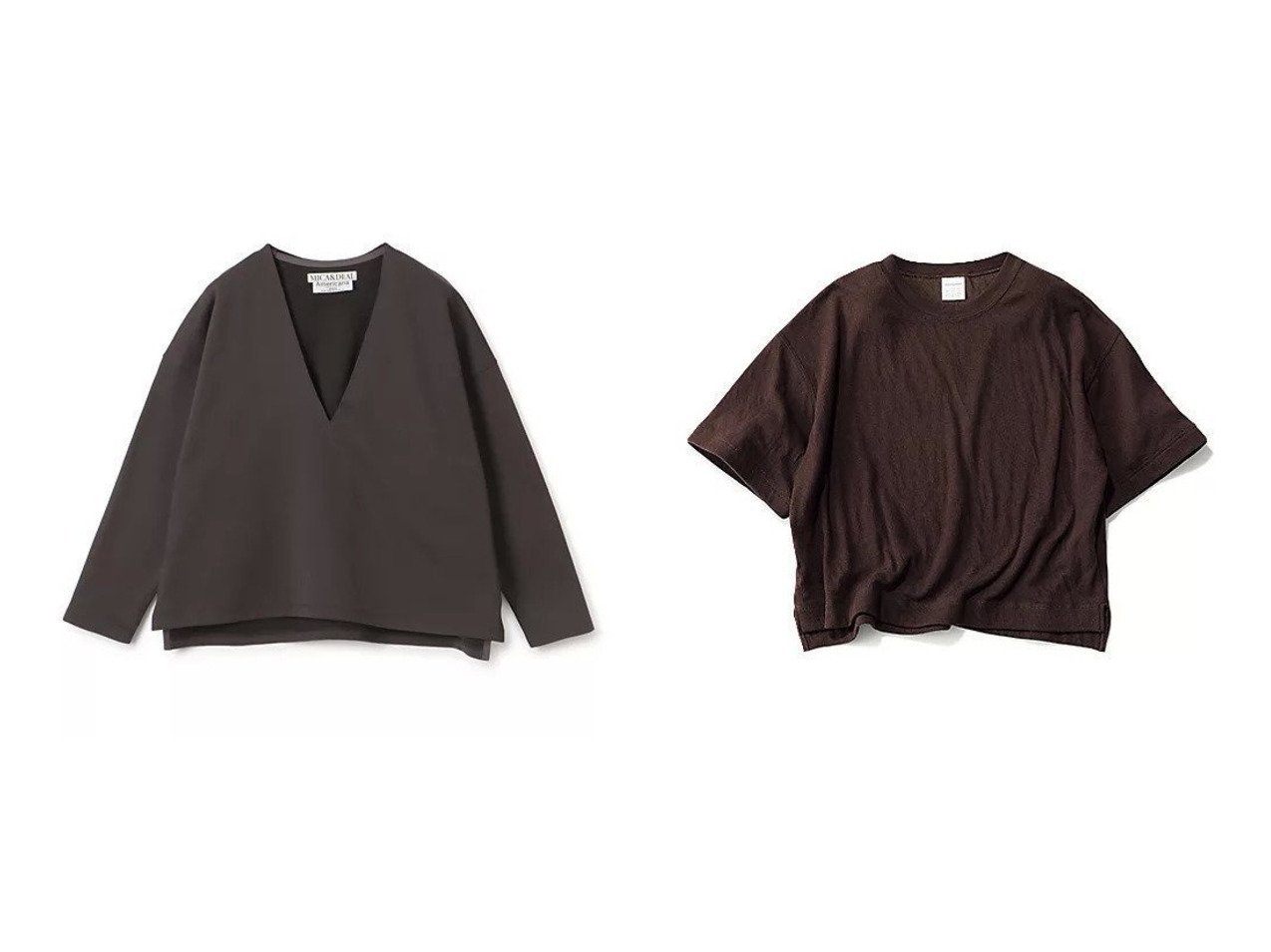 【MICA & DEAL/マイカ ディール】のAMERICANA MICA M.C.O&【12closet/トゥエルブクローゼット】の【伊藤真知さんコラボ】【洗える】リネン混2重ガーゼボクシーT 【別注、限定、こらぼなどの通販 2024夏 S/S Summer 夏コーデ 通販】おすすめ！人気、トレンド、レディースファッションの通販   おすすめ人気トレンドファッション通販アイテム インテリア・キッズ・メンズ・レディースファッション・服の通販 founy(ファニー) 　ファッション　Fashion　レディースファッション　WOMEN　コラボ　Collaboration　ボックス　Box　リネン　Linen　洗える　Washable　ブラウン系　Brown　ホワイト系　White　ブラック系　Black　|ID:crp329100000183633