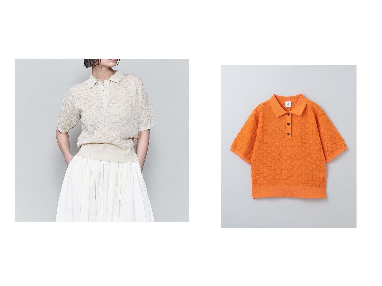 【BEAUTY&YOUTH / UNITED ARROWS/ビューティ&ユース ユナイテッドアローズ】の6(ROKU) スクエア ポロシャツニット 【コーディネート通販 2024夏 S/S Summer 夏コーデ 通販】おすすめ！人気、トレンド、レディースファッションの通販   おすすめ人気トレンドファッション通販アイテム インテリア・キッズ・メンズ・レディースファッション・服の通販 founy(ファニー) 　ファッション　Fashion　レディースファッション　WOMEN　トップス・カットソー　Tops/Tshirt　ニット　Knit Tops　シャツ/ブラウス　Shirts/Blouses　ポロシャツ　Polo Shirts　インナー　Inner　オレンジ　Orange　カーディガン　Cardigan　ジャケット　Jacket　スクエア　Square　ブロック　Block　ポロシャツ　Polo Shirt　夏　Summer　ピンク系　Pink　|ID:crp329100000184014