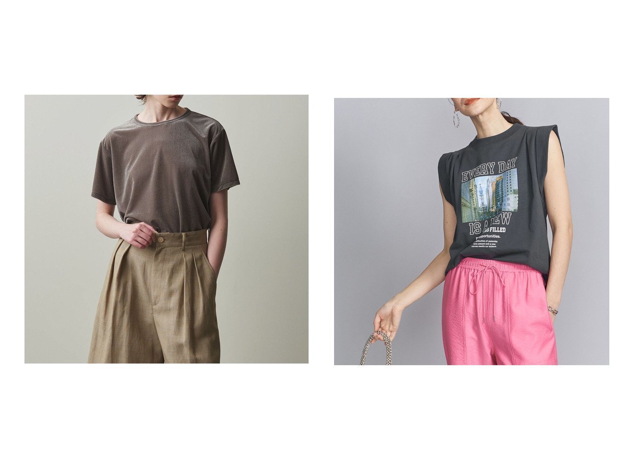 【BEAUTY&YOUTH / UNITED ARROWS/ビューティ&ユース ユナイテッドアローズ】のSteven Alan シアーベロア Tシャツ&【別注】 +81BRANCA ロールアップ フォトTシャツ 【コーディネート通販 2024夏 S/S Summer 夏コーデ 通販】おすすめ！人気、トレンド、レディースファッションの通販  おすすめ人気トレンドファッション通販アイテム インテリア・キッズ・メンズ・レディースファッション・服の通販 founy(ファニー) 　ファッション　Fashion　レディースファッション　WOMEN　トップス・カットソー　Tops/Tshirt　シャツ/ブラウス　Shirts/Blouses　ロング / Tシャツ　T-Shirts　ベロア　Velour　おすすめ　Recommend　エアリー　Airy　スリーブ　Sleeve　バランス　Balance　ベロア　Velor　リラックス　Relax　ロング　Long　グラフィック　Graphic　サマー　Summer　シンプル　Simple　スペシャル　Special　デニム　Denim　プリント　Print　ボトム　Bottom　モノトーン　Monotone　ロールアップ　Roll Up　別注　Special Order　定番　Standard　グレー系　Gray　ブラック系　Black　ホワイト系　White　|ID:crp329100000184141