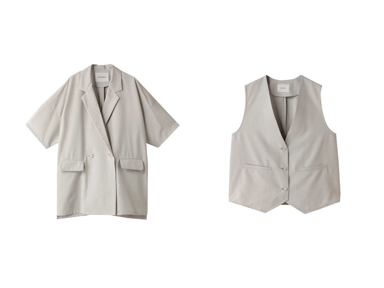 【MIDIUMISOLID/ミディウミソリッド】のno collar gilet ジレ&light wide JK ジャケット 【アウター通販 2024夏 S/S Summer 夏コーデ 通販】おすすめ！人気、トレンド、レディースファッションの通販   おすすめ人気トレンドファッション通販アイテム インテリア・キッズ・メンズ・レディースファッション・服の通販 founy(ファニー) 　ファッション　Fashion　レディースファッション　WOMEN　アウター　Coat Outerwear　ジャケット　Jackets　S/S・春夏　Ss・Spring/Summer　おすすめ　Recommend　シンプル　Simple　ジャケット　Jacket　スリット　Slit　夏　Summer　NEW・新作・新着・新入荷　New Arrivals　春　Spring　タンク　Tank　バランス　Balance　ベスト　Vest　再入荷　Restock/Back In Stock/Re Arrival　グレー系　Gray　ブラック系　Black　|ID:crp329100000184353