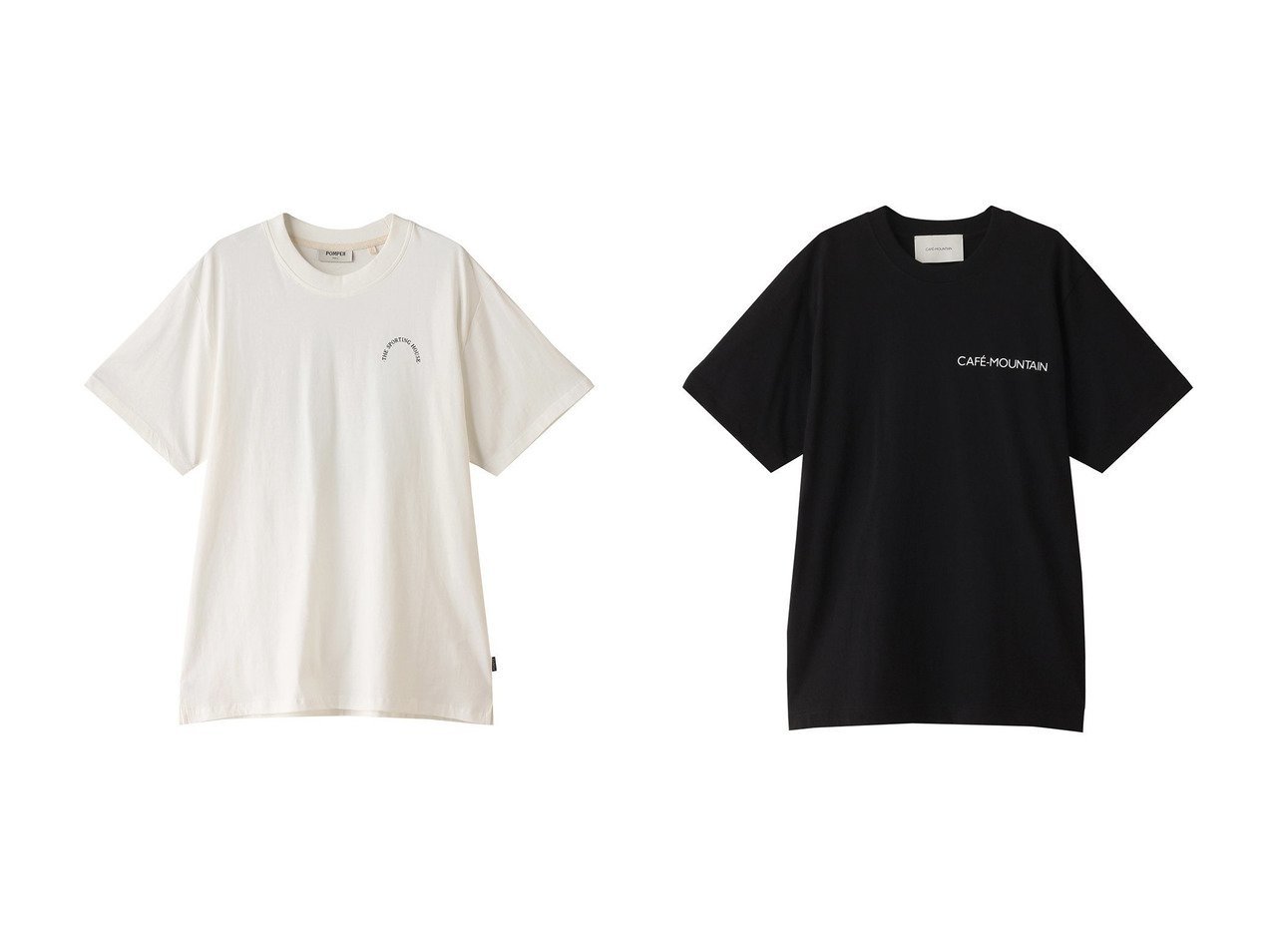 【THIRD MAGAZINE/サードマガジン】の【CAFE MOUNTAIN】クラブハウスTシャツ&【POMPEII】THE SPORTING HOUSE Tシャツ 【トップス、カットソー通販 2024夏 S/S Summer 夏コーデ 通販】おすすめ！人気、トレンド、レディースファッションの通販   おすすめ人気トレンドファッション通販アイテム インテリア・キッズ・メンズ・レディースファッション・服の通販 founy(ファニー) 　ファッション　Fashion　レディースファッション　WOMEN　トップス・カットソー　Tops/Tshirt　シャツ/ブラウス　Shirts/Blouses　ロング / Tシャツ　T-Shirts　カットソー　Cut and Sewn　S/S・春夏　Ss・Spring/Summer　サッカー　Soccer　シューズ　Shoes　ショート　Short　スリーブ　Sleeve　プリント　Print　半袖　Short Sleeve　夏　Summer　NEW・新作・新着・新入荷　New Arrivals　春　Spring　アウトドア　Outdoor　クラシック　Classic　バランス　Balance　ホワイト系　White　ブラック系　Black　|ID:crp329100000184378