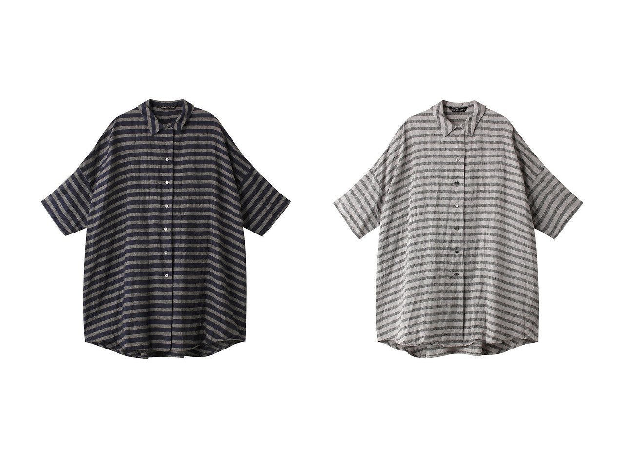 【mizuiro ind/ミズイロ インド】のBD linen wide shirt シャツ 【トップス、カットソー通販 2024夏 S/S Summer 夏コーデ 通販】おすすめ！人気、トレンド、レディースファッションの通販   おすすめ人気トレンドファッション通販アイテム インテリア・キッズ・メンズ・レディースファッション・服の通販 founy(ファニー) 　ファッション　Fashion　レディースファッション　WOMEN　トップス・カットソー　Tops/Tshirt　シャツ/ブラウス　Shirts/Blouses　ショート　Short　スリーブ　Sleeve　ヘムライン　Hemline　ワイド　Wide　夏　Summer　NEW・新作・新着・新入荷　New Arrivals　ブルー系　Blue　グレー系　Gray　|ID:crp329100000185617