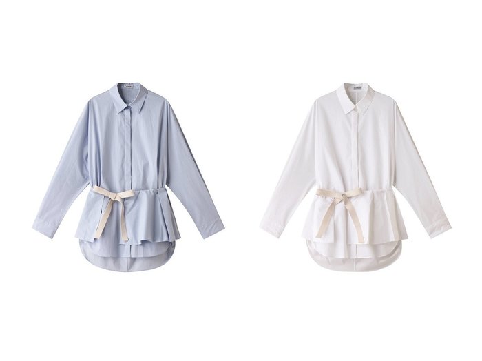 【Whim Gazette/ウィムガゼット】の【GEMINI】フリルベルシャツ 【トップス、カットソー人気通販 2024夏 S/S Summer 夏コーデ 通販】おすすめ！人気、トレンド、レディースファッションの通販   おすすめ人気トレンドファッション通販アイテム インテリア・キッズ・メンズ・レディースファッション・服の通販 founy(ファニー) https://founy.com/ ファッション Fashion レディースファッション WOMEN トップス・カットソー Tops/Tshirt シャツ/ブラウス Shirts/Blouses スリーブ Sleeve フェミニン Feminine フリル Frills ベーシック Basic リボン Ribbon ロング Long NEW・新作・新着・新入荷 New Arrivals |ID:crp329100000185919