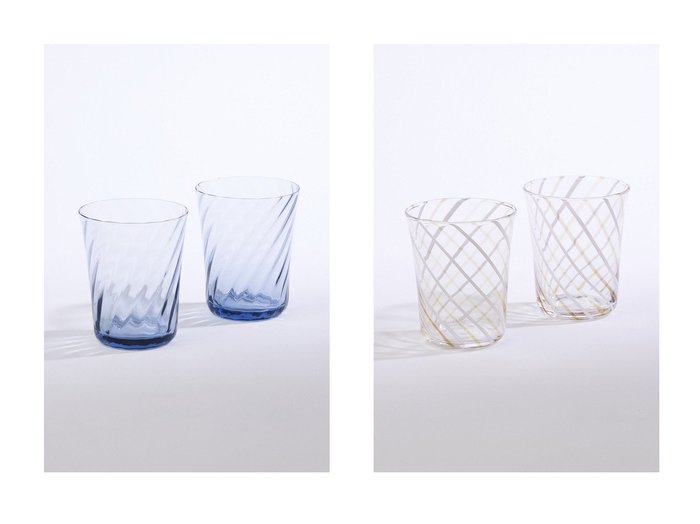 【STILLEBEN/スティルレーベン】のConcave Swirl グラス 2個セット&Concave Twist グラス 2個セット 【FURNITURE】おすすめ！人気、インテリア雑貨、家具の通販 おすすめ人気トレンドファッション通販アイテム 人気、トレンドファッション・服の通販 founy(ファニー) ガラス Glass クリスタル Crystal グラス Glass テーブル Table ハンド Hand |ID:crp329100000187920