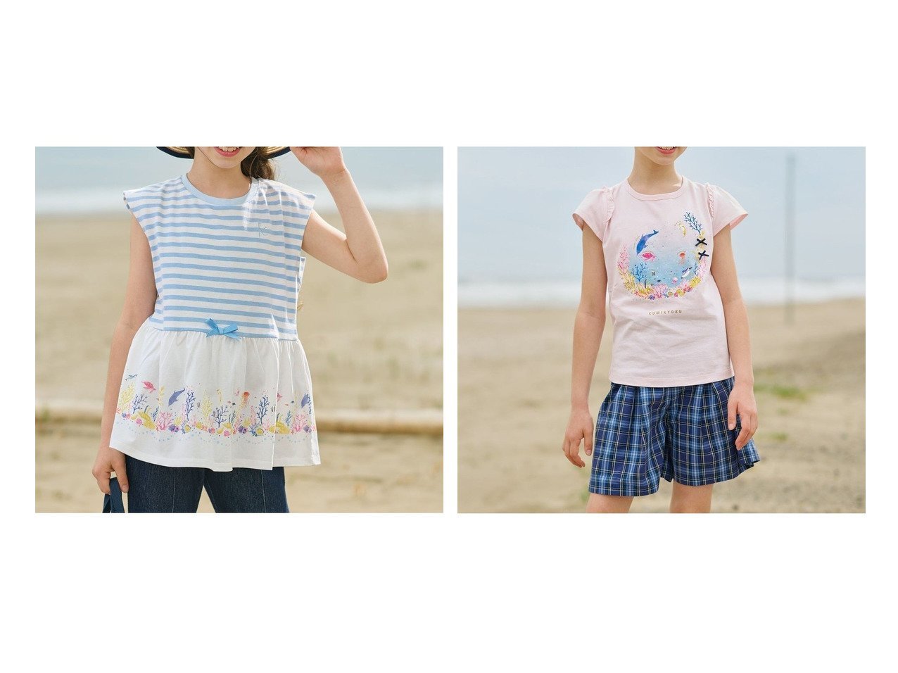 【KUMIKYOKU/組曲 / KIDS】の【110-140cm】ENOSUI Border Tシャツ&【110-140cm】ENOSUI Dream Tシャツ 【KIDS】子供服のおすすめ！人気トレンド・キッズファッションの通販 おすすめ人気トレンドファッション通販アイテム インテリア・キッズ・メンズ・レディースファッション・服の通販 founy(ファニー) 　ファッション　Fashion　キッズファッション　KIDS　トップス・カットソー　Tops/Tees/Kids　S/S・春夏　Ss・Spring/Summer　カットソー　Cut And Sew　スリーブ　Sleeve　チュニック　Tunic　フレンチ　French　プリント　Print　ボーダー　Border　夏　Summer　春　Spring　ブルー系　Blue　|ID:crp329100000188495