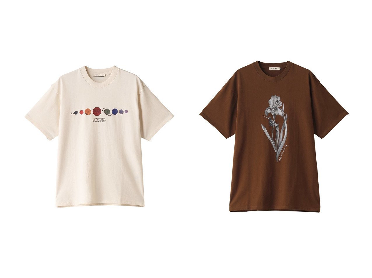 【STUDIO R330/ステュディオ アール スリーサーティー】の【UNISEX】 Make your inner flower bloom グラフィックTシャツ&【UNISEX】 Being true to yourself グラフィックTシャツ 【人気通販 コーディネート通販】おすすめ！人気、トレンド、レディースファッションの通販    おすすめ人気トレンドファッション通販アイテム インテリア・キッズ・メンズ・レディースファッション・服の通販 founy(ファニー) 　ファッション　Fashion　レディースファッション　WOMEN　トップス・カットソー　Tops/Tshirt　シャツ/ブラウス　Shirts/Blouses　ロング / Tシャツ　T-Shirts　カットソー　Cut and Sewn　ユニセックス　Unisex　グラフィック　Graphic　コレクション　Collection　ショート　Short　スリーブ　Sleeve　エレガント 上品　Elegant　定番　Standard　NEW・新作・新着・新入荷　New Arrivals　ブラウン系　Brown　|ID:crp329100000188560