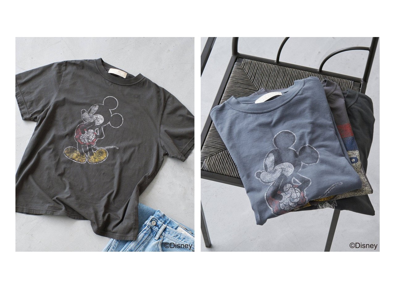 【IENA/イエナ】のDISNEY COLLECTION LW加工Tシャツ(Mickey Mouse) 【 人気通販 コーディネート通販】おすすめ！人気、トレンド、レディースファッションの通販    おすすめ人気トレンドファッション通販アイテム インテリア・キッズ・メンズ・レディースファッション・服の通販 founy(ファニー) 　ファッション　Fashion　レディースファッション　WOMEN　トップス・カットソー　Tops/Tshirt　シャツ/ブラウス　Shirts/Blouses　ロング / Tシャツ　T-Shirts　ウォッシュ　Wash　キャラクター　Character　グラフィック　Graphic　プリント　Print　エレガント 上品　Elegant　ブラック系　Black　ブルー系　Blue　|ID:crp329100000189000