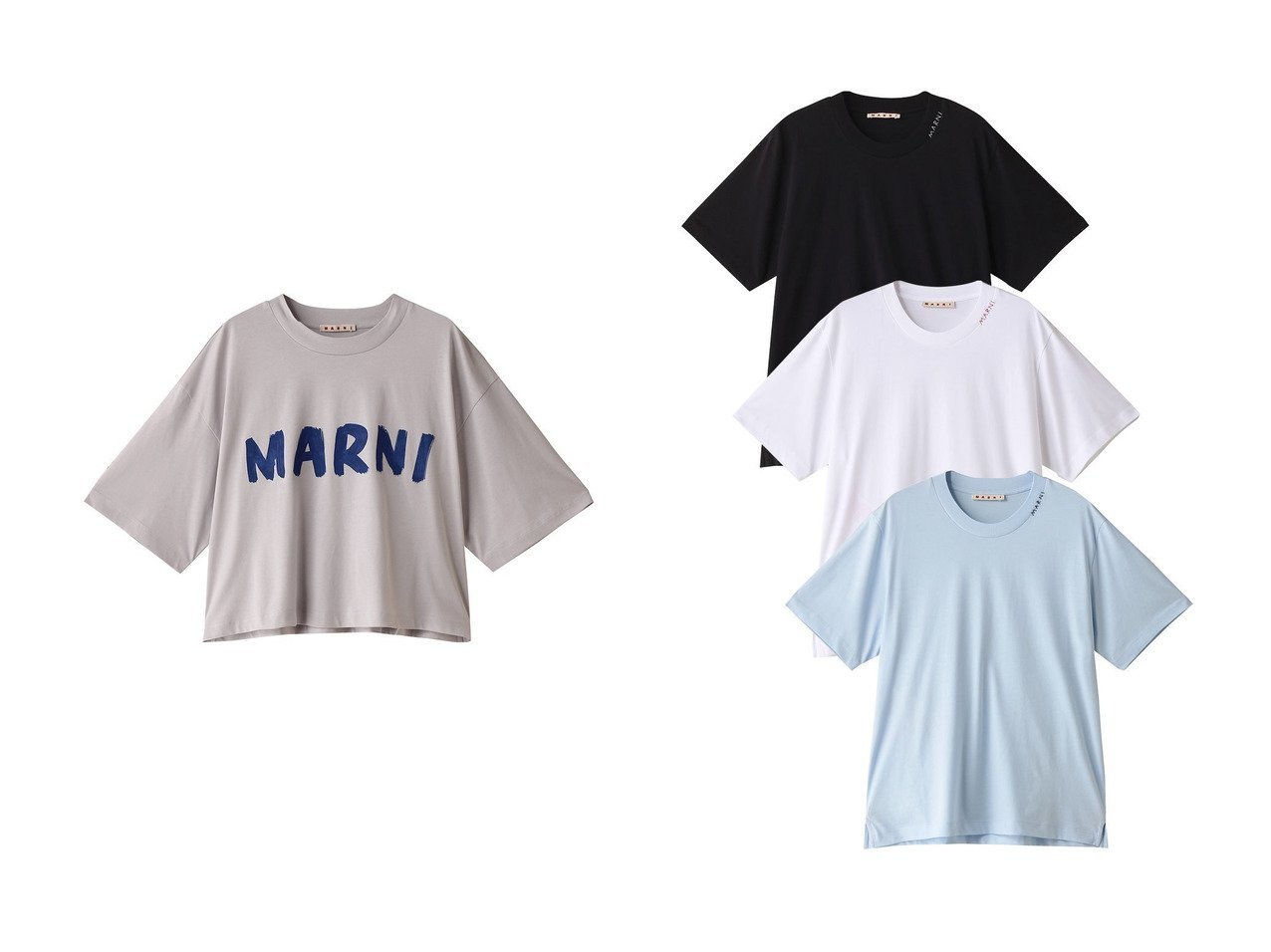 【MARNI/マルニ】のペイントロゴTシャツ&3 PACK Tシャツ 【トップス、カットソー 人気通販 コーディネート通販】おすすめ！人気、トレンド、レディースファッションの通販   おすすめ人気トレンドファッション通販アイテム インテリア・キッズ・メンズ・レディースファッション・服の通販 founy(ファニー) 　ファッション　Fashion　レディースファッション　WOMEN　トップス・カットソー　Tops/Tshirt　シャツ/ブラウス　Shirts/Blouses　ロング / Tシャツ　T-Shirts　カットソー　Cut and Sewn　ショート　Short　スリーブ　Sleeve　トレンド　Trend　バランス　Balance　フレア　Flare　NEW・新作・新着・新入荷　New Arrivals　ブラック系　Black　|ID:crp329100000189158