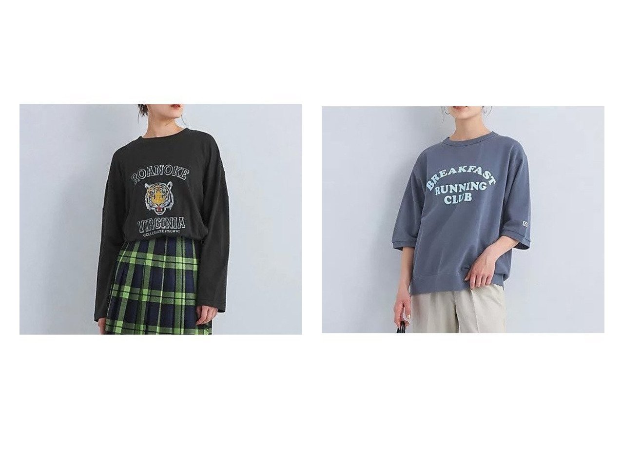 【green label relaxing / UNITED ARROWS/グリーンレーベル リラクシング / ユナイテッドアローズ】の【別注】ショートスリーブ スウェット&【別注】フットボール Tシャツ 【トップス、カットソー 人気通販 コーディネート通販】おすすめ！人気、トレンド、レディースファッションの通販   おすすめ人気トレンドファッション通販アイテム インテリア・キッズ・メンズ・レディースファッション・服の通販 founy(ファニー) 　ファッション　Fashion　レディースファッション　WOMEN　トップス・カットソー　Tops/Tshirt　パーカ　Sweats　スウェット　Sweat　シャツ/ブラウス　Shirts/Blouses　ロング / Tシャツ　T-Shirts　アメリカン　American　インナー　Inner　秋　Autumn/Fall　ショート　Short　スウェット　Sweat　スポーティ　Sporty　スリーブ　Sleeve　プリント　Print　ベーシック　Basic　別注　Special Order　半袖　Short Sleeve　ラッセル　Russell　ラバー　Rubber　おすすめ　Recommend　夏　Summer　ヴィンテージ　Vintage　カリフォルニア　California　シアー　Sheer　フェルト　Felt　帽子　Hat　メッシュ　Mesh　ロング　Long　ビジネス 仕事 通勤　Business　ブルー系　Blue　ブラック系　Black　グレー系　Gray　ホワイト系　White　|ID:crp329100000189316