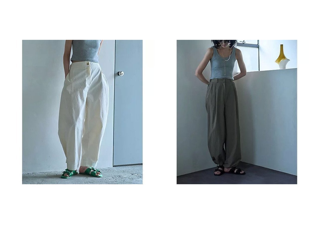 【marjour/マージュール】のCURVE COTTON PANTS&NYLON JOGGER PANTS 【パンツ 人気通販 コーディネート通販】おすすめ！人気、トレンド、レディースファッションの通販   おすすめ人気トレンドファッション通販アイテム インテリア・キッズ・メンズ・レディースファッション・服の通販 founy(ファニー) 　ファッション　Fashion　レディースファッション　WOMEN　パンツ　Pants　アンダー　Under　秋　Autumn/Fall　シャーリング　Shirring　スウェット　Sweat　ストレッチ　Stretch　スポーティ　Sporty　タンク　Tank　長袖　Long Sleeve　フラット　Flat　プリント　Print　ワイド　Wide　冬　Winter　おすすめ　Recommend　夏　Summer　エレガント 上品　Elegant　コクーン　Cocoon　リラックス　Relax　グレー系　Gray　イエロー系　Yellow　ブラック系　Black　|ID:crp329100000189355