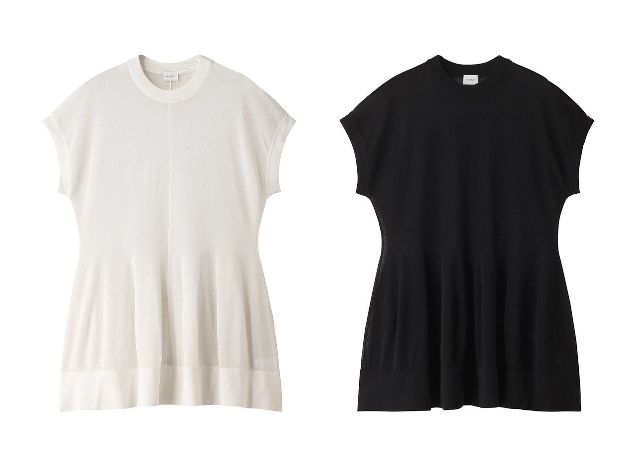 【MANOF/マノフ】のSHEER FLARE KNIT TOPS ニット/セーター 【トップス、カットソー 人気通販 コーディネート通販】おすすめ！人気、トレンド、レディースファッションの通販   おすすめ人気トレンドファッション通販アイテム インテリア・キッズ・メンズ・レディースファッション・服の通販 founy(ファニー) 　ファッション　Fashion　レディースファッション　WOMEN　トップス・カットソー　Tops/Tshirt　ニット　Knit Tops　プルオーバー　Pullover　2024年　2024　2024-2025秋冬・A/W　Aw/Autumn/Winter/Fw/Fall/2024-2025　A/W・秋冬　Aw・Autumn/Winter・Fw・Fall-Winter　シアー　Sheer　セーター　Sweater　フレア　Flare　ホワイト系　White　ブラック系　Black　|ID:crp329100000189681