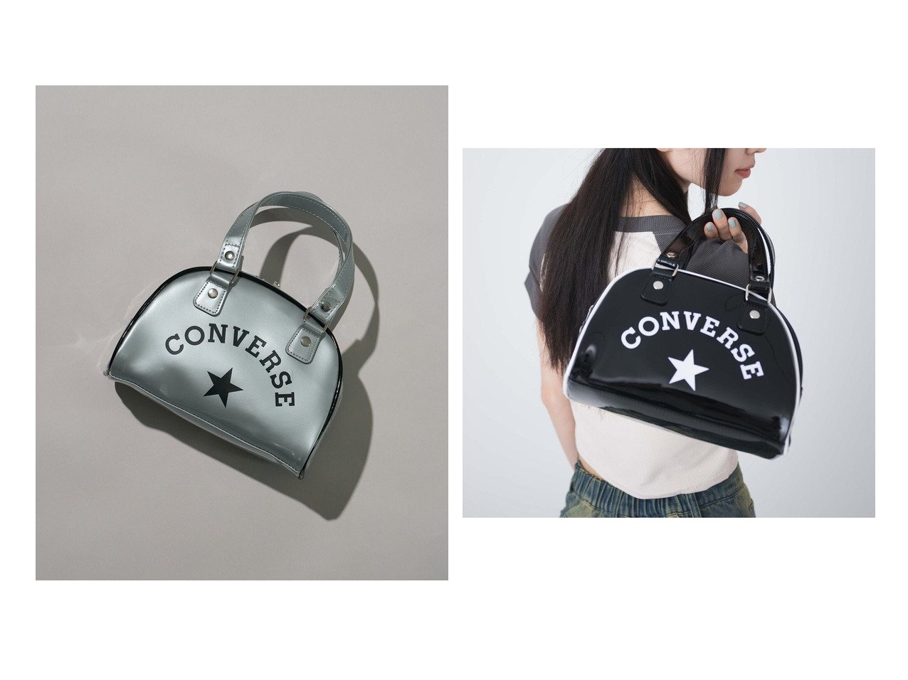 【WEGO/ウィゴー】の【CONVERSE】別注CONVERSEボストンバッグ 【プチプライス、格安、低価格 人気通販 コーディネート通販】おすすめ！人気、トレンド、レディースファッションの通販   おすすめ人気トレンドファッション通販アイテム インテリア・キッズ・メンズ・レディースファッション・服の通販 founy(ファニー) 　ファッション　Fashion　レディースファッション　WOMEN　バッグ　Bag　ウォレット　Wallet　エナメル　Enamel　キャンバス　Canvas　コンパクト　Compact　シューズ　Shoes　シルバー　Silver　シンプル　Simple　ジップ　Zip　スポーツ　Sports　スマホ　Smartphone　トレンド　Trend　ハンドバッグ　Handbag　バスケット　Basket　フロント　Front　ボストンバッグ　Boston Bag　ポケット　Pocket　別注　Special Order　NEW・新作・新着・新入荷　New Arrivals　おすすめ　Recommend　ホワイト系　White　グレー系　Gray　ブラック系　Black　|ID:crp329100000189802