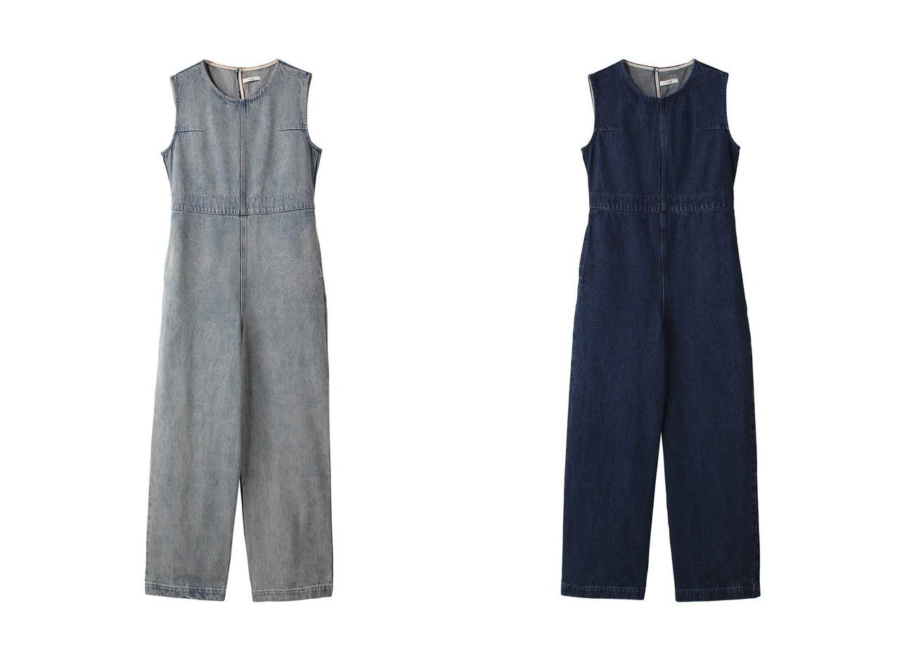 【CLANE/クラネ】のBACK OPEN DENIM ALL IN ONE ワンピース 【ワンピース、ドレス 人気通販 コーディネート通販】おすすめ！人気、トレンド、レディースファッションの通販   おすすめ人気トレンドファッション通販アイテム インテリア・キッズ・メンズ・レディースファッション・服の通販 founy(ファニー) 　ファッション　Fashion　レディースファッション　WOMEN　ワンピース　Dress　オールインワン ワンピース　All In One Dress　チュニック　Tunic　2024年　2024　2024-2025秋冬・A/W　Aw/Autumn/Winter/Fw/Fall/2024-2025　A/W・秋冬　Aw・Autumn/Winter・Fw・Fall-Winter　シンプル　Simple　チュニック　Tunic　ノースリーブ　No Sleeve　フロント　Front　ロング　Long　ブルー系　Blue　|ID:crp329100000189877