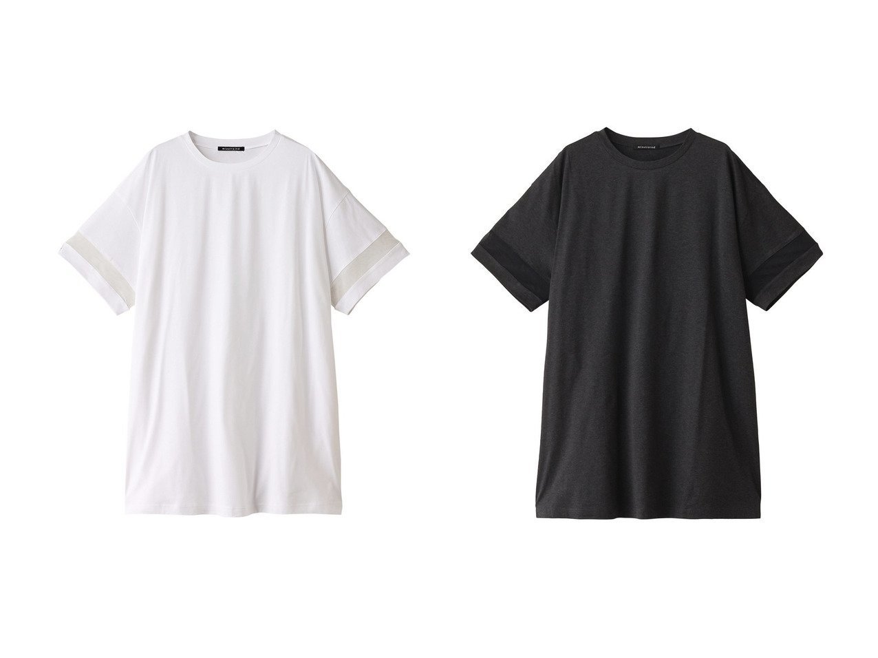 【mizuiro ind/ミズイロ インド】のmesh slv tunic OP ワンピース 【ワンピース、ドレス 人気通販 コーディネート通販】おすすめ！人気、トレンド、レディースファッションの通販   おすすめ人気トレンドファッション通販アイテム インテリア・キッズ・メンズ・レディースファッション・服の通販 founy(ファニー) 　ファッション　Fashion　レディースファッション　WOMEN　ワンピース　Dress　チュニック　Tunic　カットソー　Cut And Sew　ショルダー　Shoulder　チュニック　Tunic　ドロップ　Drop　メッシュ　Mesh　ワイド　Wide　切替　Switching　NEW・新作・新着・新入荷　New Arrivals　ホワイト系　White　ブルー系　Blue　グレー系　Gray　ブラック系　Black　|ID:crp329100000189880