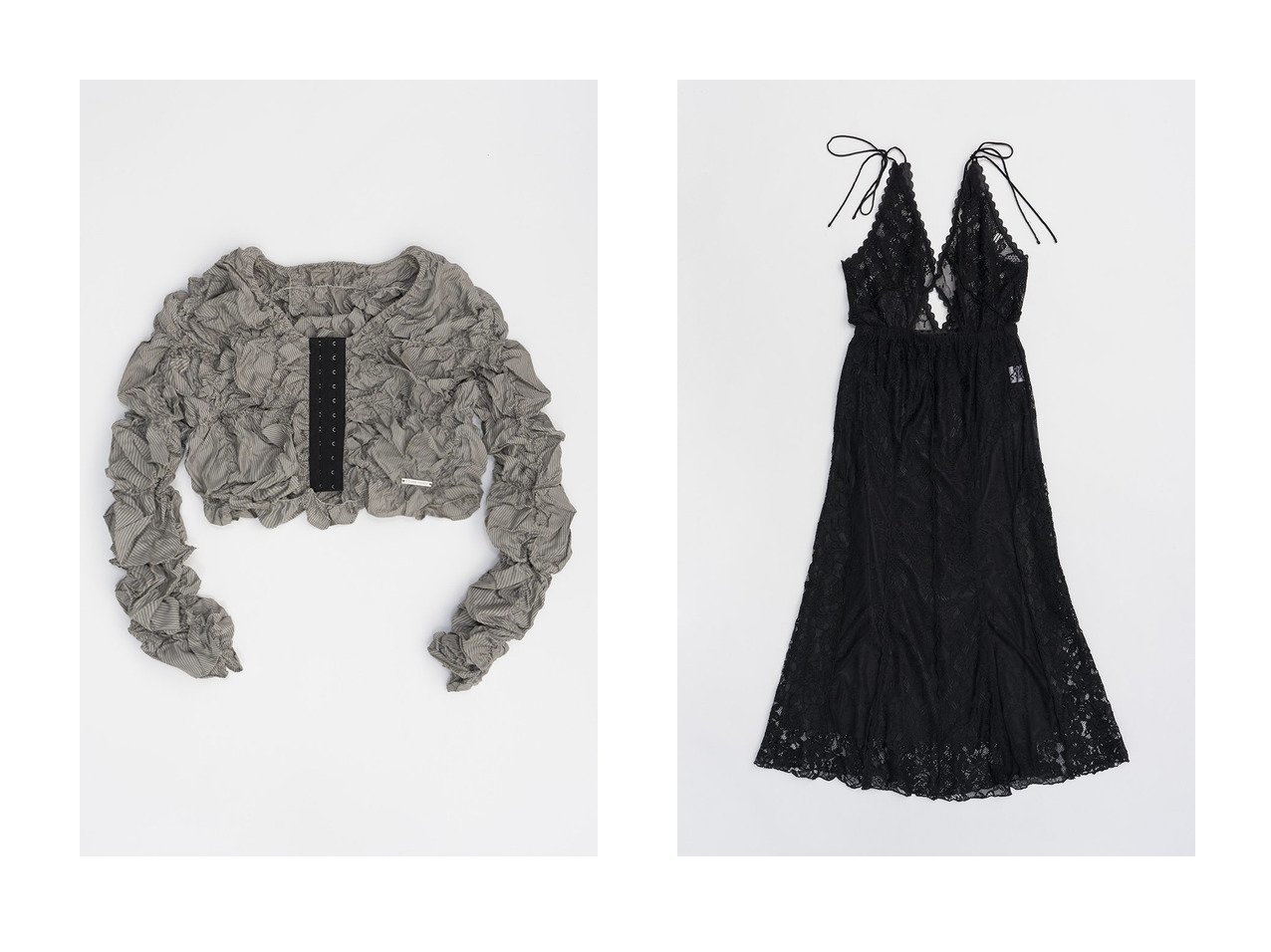 【PRANK PROJECT/プランク プロジェクト】のラングプリーツトップ Wrung Pleated Top&2WAYレースドレス 2WAY Lace Dress 【 人気通販 コーディネート通販】おすすめ！人気、トレンド、レディースファッションの通販   おすすめ人気トレンドファッション通販アイテム インテリア・キッズ・メンズ・レディースファッション・服の通販 founy(ファニー) 　ファッション　Fashion　レディースファッション　WOMEN　ワンピース　Dress　ドレス　Party Dresses　チュニック　Tunic　トップス・カットソー　Tops/Tshirt　シャツ/ブラウス　Shirts/Blouses　2024年　2024　2024-2025秋冬・A/W　Aw/Autumn/Winter/Fw/Fall/2024-2025　A/W・秋冬　Aw・Autumn/Winter・Fw・Fall-Winter　おすすめ　Recommend　シアー　Sheer　ストレッチ　Stretch　チュニック　Tunic　トリミング　Trimming　ドレス　Dress　ベルベット　Velvet　ペチコート　Petticoat　リボン　Ribbon　リラックス　Relax　レース　Race　ロング　Long　カーディガン　Cardigan　シャーリング　Shirring　ショート　Short　スリーブ　Sleeve　プリーツ　Pleats　ボレロ　Bolero　ブラック系　Black　ホワイト系　White　|ID:crp329100000190037