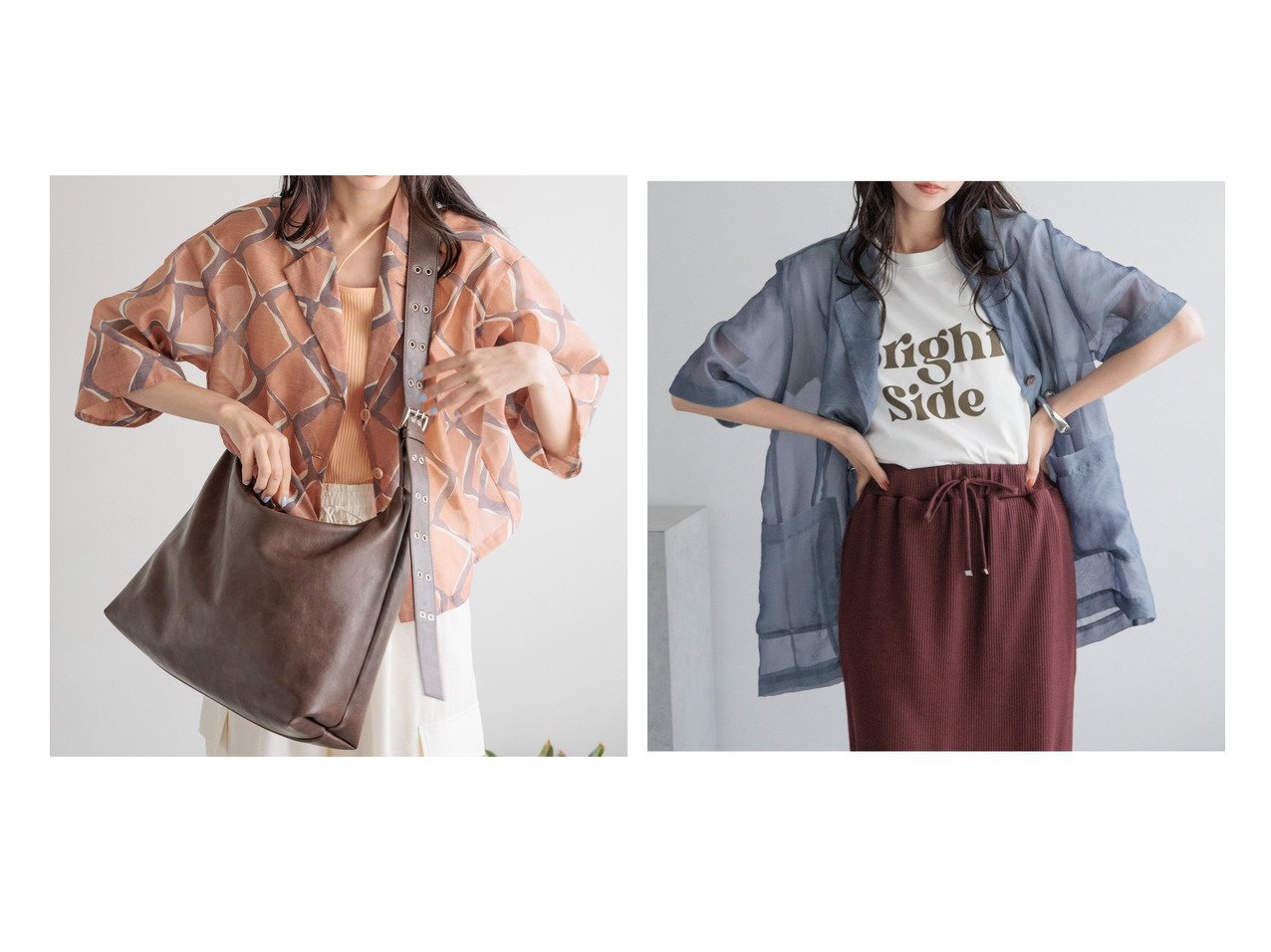 【LOWRYS FARM/ローリーズファーム】のハトメショルダーBAG&シアーシャツジャケットSS 【プチプライス、格安、低価格 人気通販 コーディネート通販】おすすめ！人気、トレンド、レディースファッションの通販   おすすめ人気トレンドファッション通販アイテム インテリア・キッズ・メンズ・レディースファッション・服の通販 founy(ファニー) 　ファッション　Fashion　レディースファッション　WOMEN　バッグ　Bag　アウター　Coat Outerwear　ジャケット　Jackets　ポケット　Pocket　軽量　Lightweight　おすすめ　Recommend　インナー　Inner　キャミ　Cami　サロペット　Overalls　シアー　Sheer　シンプル　Simple　デニム　Denim　ビスチェ　Bustier　夏　Summer　羽織　Haori　ブラック系　Black　ブラウン系　Brown　イエロー系　Yellow　ブルー系　Blue　|ID:crp329100000190056