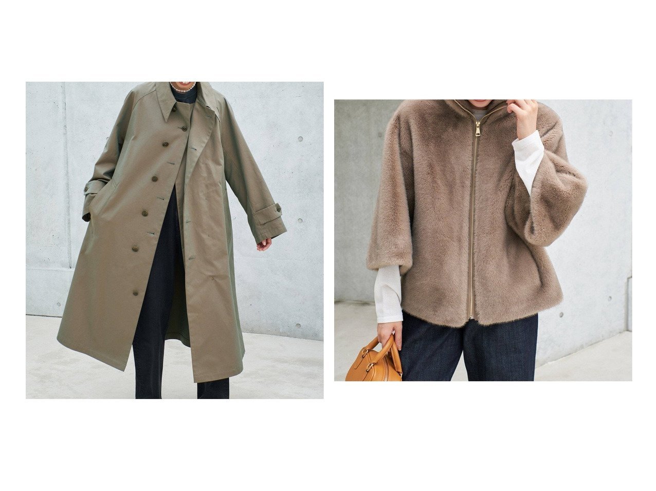 【IENA/イエナ】のルーアンドレア ECO-FUR BZ エコファーブルゾン&COUTURE D ADAM 別注 US Military Old Coat 【 人気通販 コーディネート通販】おすすめ！人気、トレンド、レディースファッションの通販   おすすめ人気トレンドファッション通販アイテム インテリア・キッズ・メンズ・レディースファッション・服の通販 founy(ファニー) 　ファッション　Fashion　レディースファッション　WOMEN　アウター　Coat Outerwear　コート　Coats　ブルゾン　Blouson/Jackets　エレガント 上品　Elegant　コレクション　Collection　デニム　Denim　ビッグ　Big　別注　Special Order　ミリタリー　Military　人気　Popularity　グリーン系　Green　ブラウン系　Brown　|ID:crp329100000190159