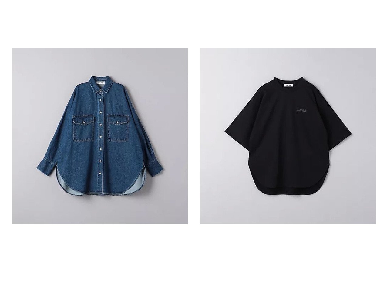 【UNITED ARROWS/ユナイテッドアローズ】のエンブロイダリー ロゴ Tシャツ&デニム ビッグシャツ 【トップス、カットソー 人気通販 コーディネート通販】おすすめ！人気、トレンド、レディースファッションの通販   おすすめ人気トレンドファッション通販アイテム インテリア・キッズ・メンズ・レディースファッション・服の通販 founy(ファニー) 　ファッション　Fashion　レディースファッション　WOMEN　トップス・カットソー　Tops/Tshirt　シャツ/ブラウス　Shirts/Blouses　ロング / Tシャツ　T-Shirts　インナー　Inner　シルバー　Silver　シンプル　Simple　ジャケット　Jacket　タートルネック　Turtleneck　デニム　Denim　バランス　Balance　ビッグ　Big　フィット　Fit　おすすめ　Recommend　ブルー系　Blue　ブラック系　Black　ホワイト系　White　|ID:crp329100000190262