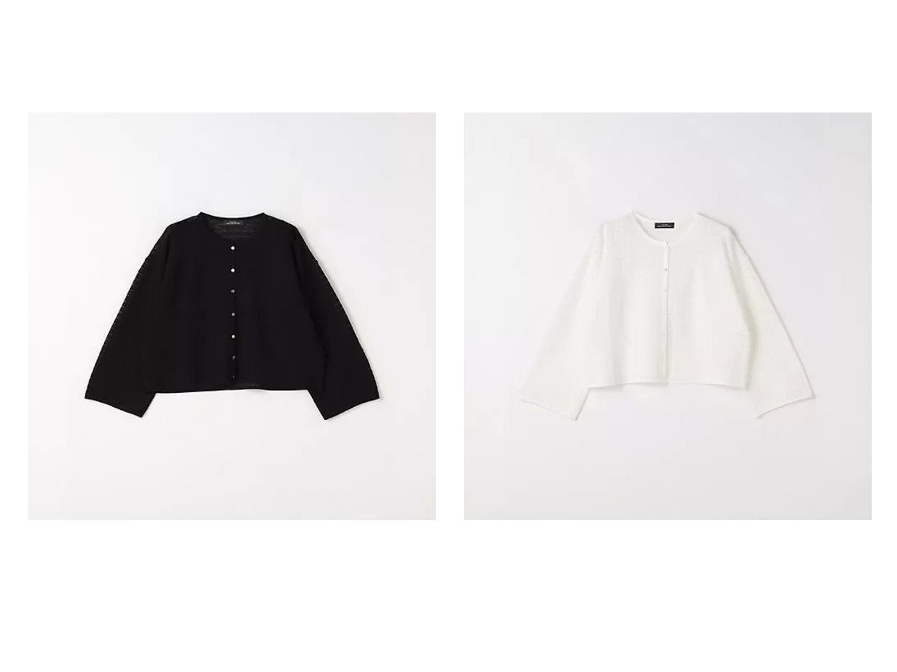 【green label relaxing / UNITED ARROWS/グリーンレーベル リラクシング / ユナイテッドアローズ】のレース ショート ニット カーディガン 【トップス、カットソー 人気通販 コーディネート通販】おすすめ！人気、トレンド、レディースファッションの通販   おすすめ人気トレンドファッション通販アイテム インテリア・キッズ・メンズ・レディースファッション・服の通販 founy(ファニー) 　ファッション　Fashion　レディースファッション　WOMEN　トップス・カットソー　Tops/Tshirt　ニット　Knit Tops　カーディガン　Cardigans　おすすめ　Recommend　カーディガン　Cardigan　ショート　Short　フェミニン　Feminine　フレア　Flare　レース　Race　ワイド　Wide　ビジネス 仕事 通勤　Business　夏　Summer　ブラック系　Black　ホワイト系　White　|ID:crp329100000190363