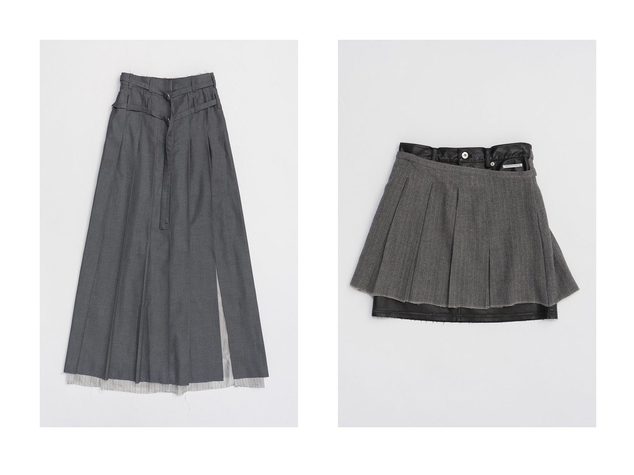 【PRANK PROJECT/プランク プロジェクト】のフロントプリーツスカート Front Pleats Skirt&フェイクレザーコンビプリーツミニスカート Faux Leather Combo Plea 【 人気通販 コーディネート通販】おすすめ！人気、トレンド、レディースファッションの通販   おすすめ人気トレンドファッション通販アイテム インテリア・キッズ・メンズ・レディースファッション・服の通販 founy(ファニー) 　ファッション　Fashion　レディースファッション　WOMEN　スカート　Skirt　プリーツスカート　Pleated Skirts　ロングスカート　Long Skirt　ミニスカート　Mini Skirts　2024年　2024　2024-2025秋冬・A/W　Aw/Autumn/Winter/Fw/Fall/2024-2025　A/W・秋冬　Aw・Autumn/Winter・Fw・Fall-Winter　ストライプ　Stripe　スリット　Slit　タイツ　Tights　ダブル　Double　チェック　Check　フロント　Front　プリーツ　Pleats　マキシ　Maxi　レース　Race　ロング　Long　おすすめ　Recommend　インナー　Inner　クラシック　Classic　ストレッチ　Stretch　ドッキング　Docking　フェイクレザー　Faux Leather　ボトム　Bottom　ミニスカート　Mini Skirt　ヴィンテージ　Vintage　エレガント 上品　Elegant　グレー系　Gray　ブルー系　Blue　ベージュ系　Beige　|ID:crp329100000190514