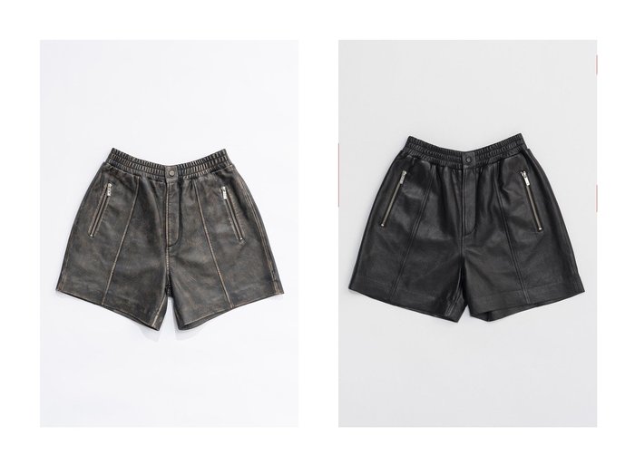 【PRANK PROJECT/プランク プロジェクト】のレザーショーツ Leather Shorts 【 人気通販 コーディネート通販】おすすめ！人気、トレンド、レディースファッションの通販   おすすめ人気トレンドファッション通販アイテム 人気、トレンドファッション・服の通販 founy(ファニー) 　ファッション　Fashion　レディースファッション　WOMEN　パンツ　Pants　ハーフ / ショートパンツ　Short Pants　2024年　2024　2024-2025秋冬・A/W　Aw/Autumn/Winter/Fw/Fall/2024-2025　A/W・秋冬　Aw・Autumn/Winter・Fw・Fall-Winter　ショーツ　Shorts　ショート　Short　ソックス　Socks　タイツ　Tights　|ID:crp329100000190520